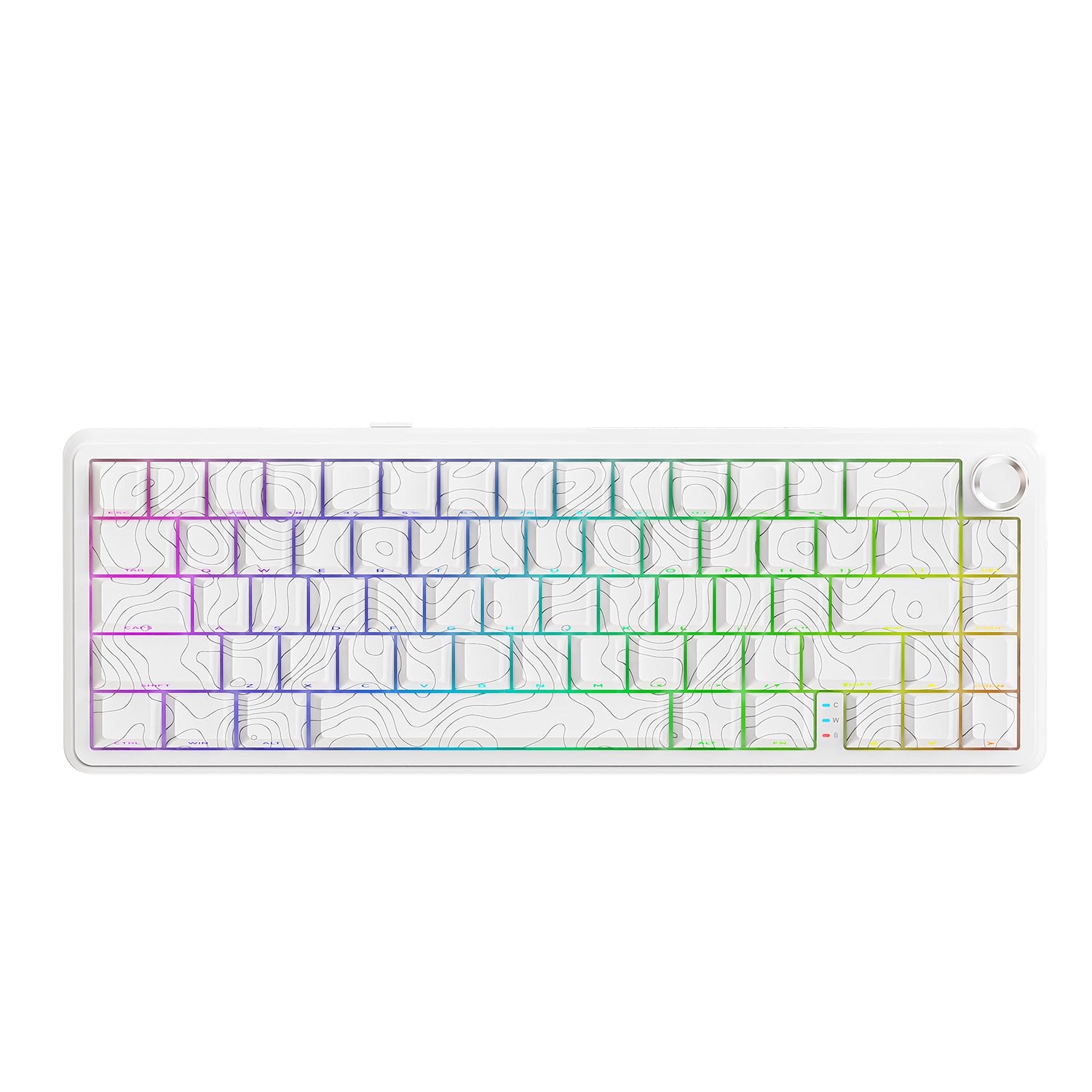 ATTACK SHARK X65PRO HE White Gaming Keyboard with contour design, RGB lighting