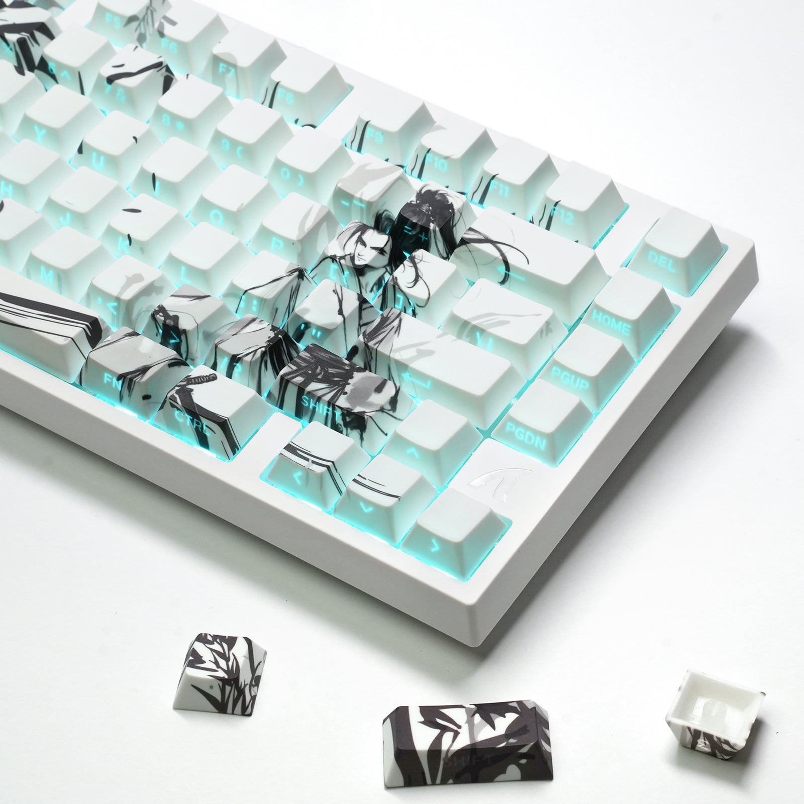 ATTACK SHARK SK02 129 Keys PBT Side-Printed Keycaps, ANSI/ISO, Knight-Errant