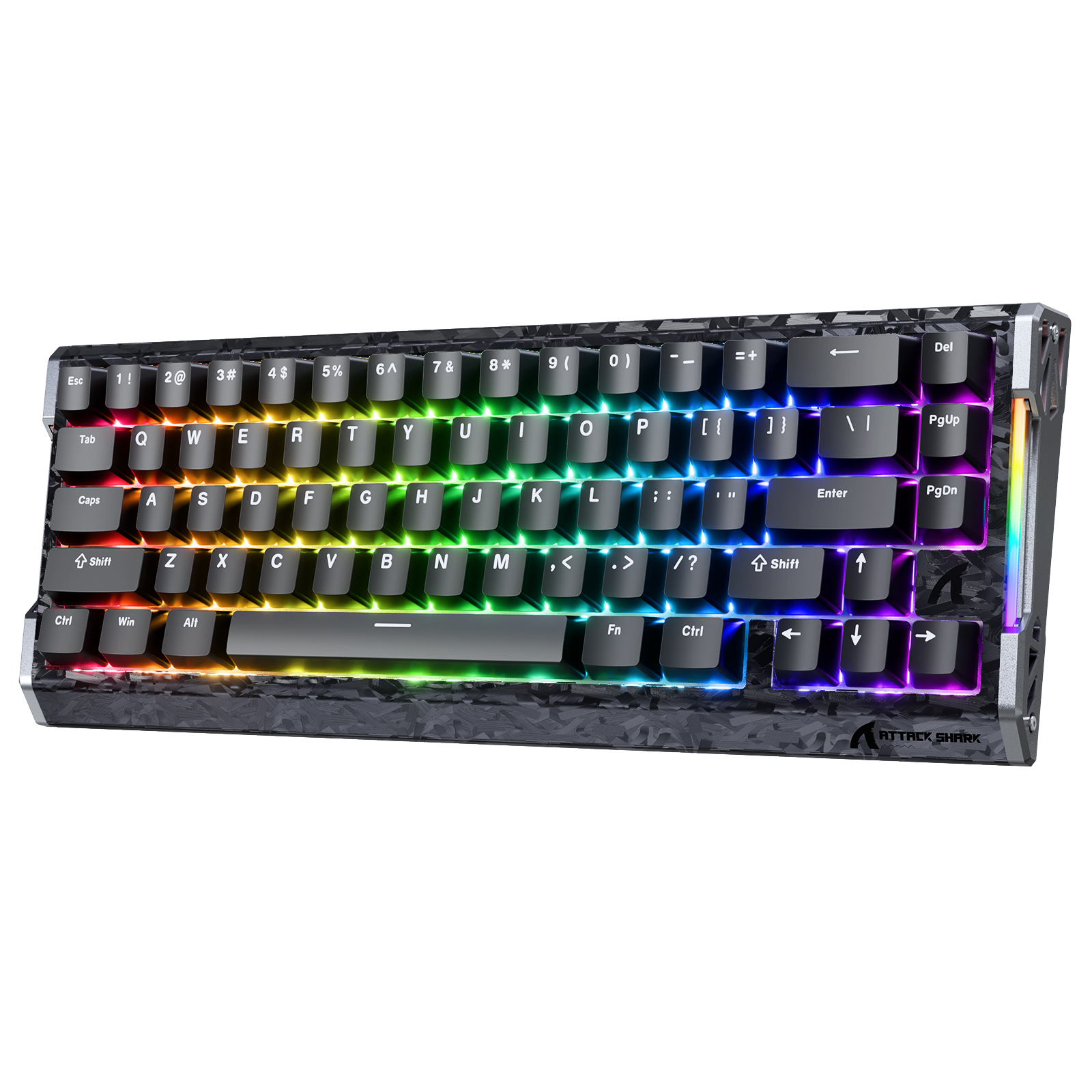 ATTACK SHARK R68 HE forged carbon fiber rapid trigger magnetic keyboard, 60% RGB.