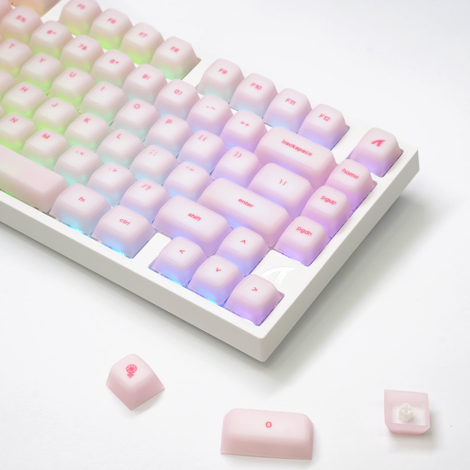 ATTACK SHARK SK01 113 Keys Silicone Keycap Set, Cherry Profile, ANSI, Pink