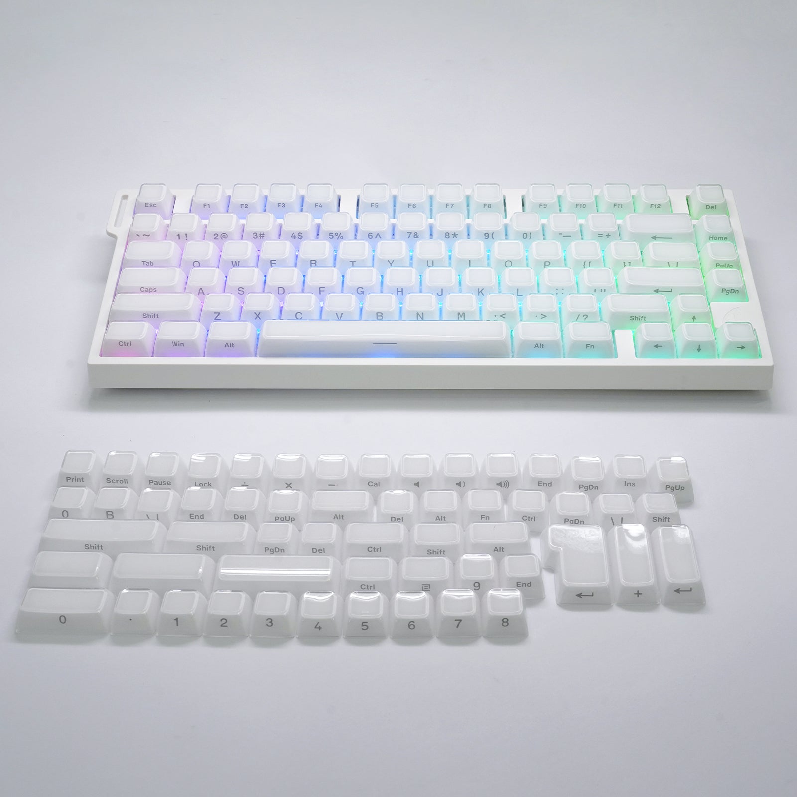 ATTACK SHARK SK03 136 Keys Crystal Keycaps, ASA Profile, ANSI/ISO