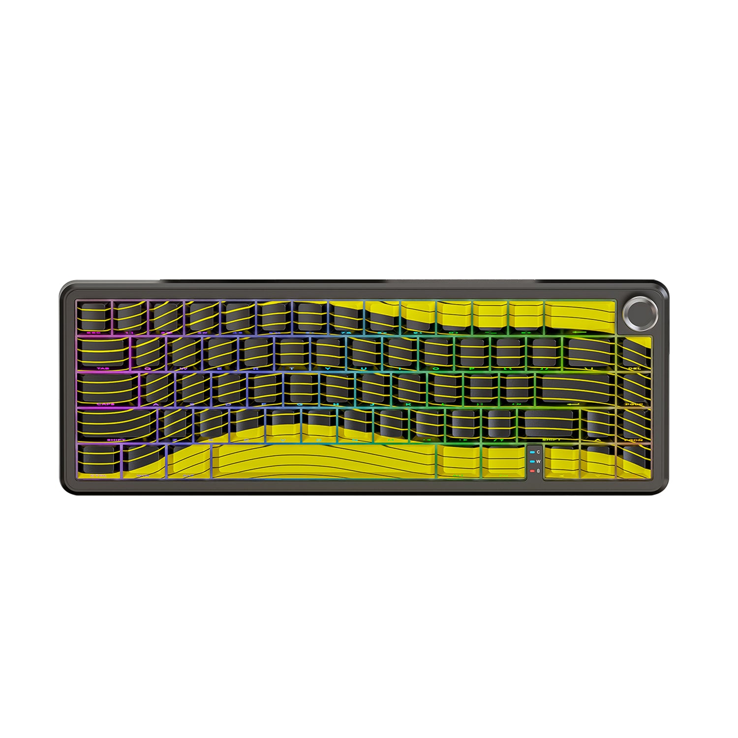 ATTACK SHARK X65PRO HE keyboard with yellow contour and dynamic RGB