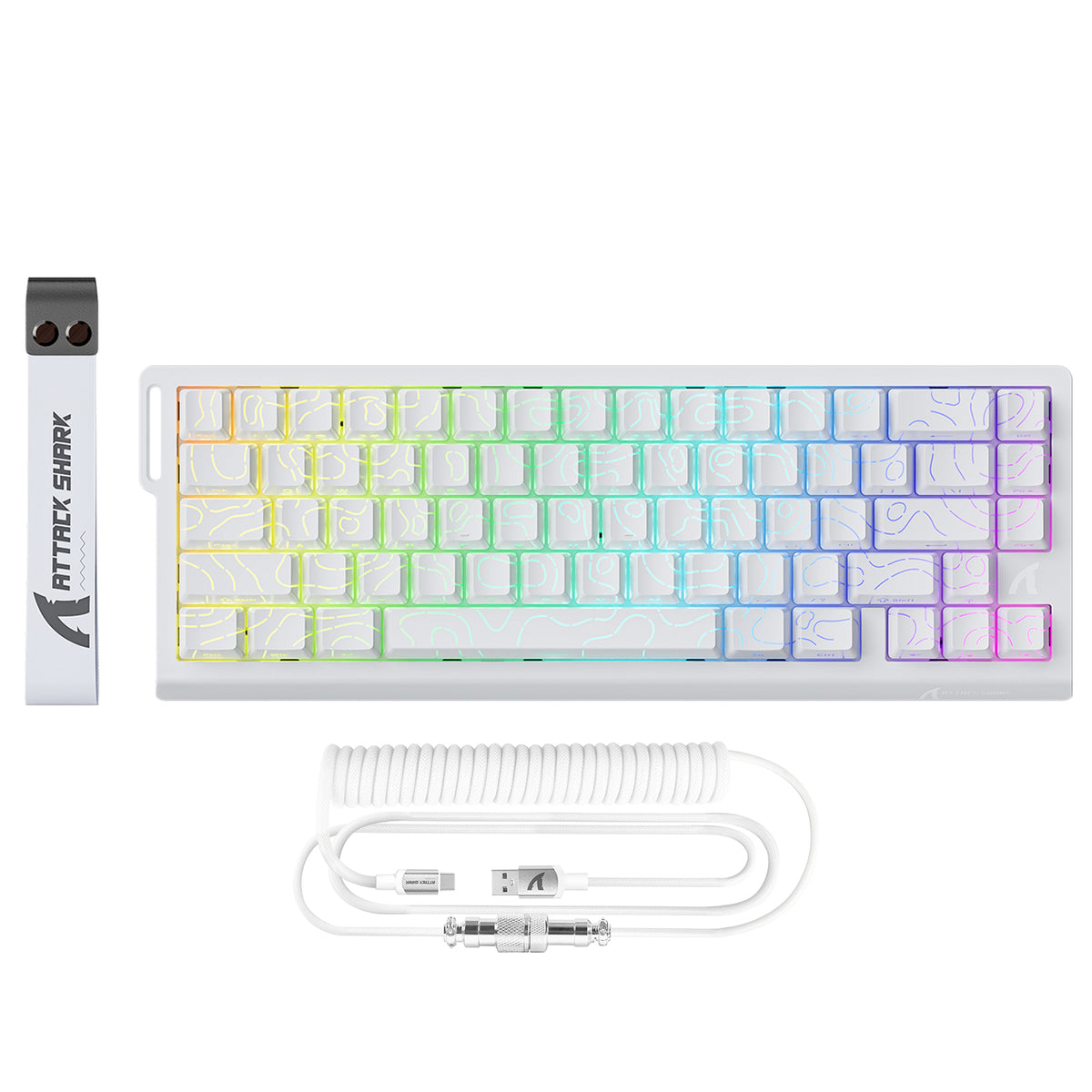 ATTACK SHARK X68 HE Rapid Trigger Keyboard Magnetic Switch with C01PRO Coiled Cable