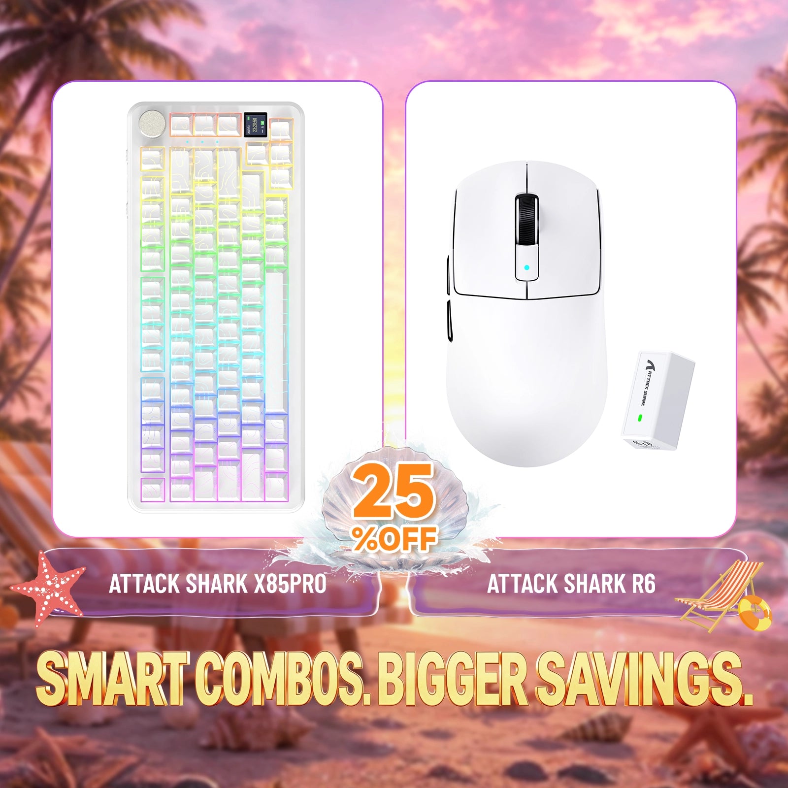 ATTACK SHARK X85PRO Tri-mode Gasket Mechanical Keyboard + R6 Wireless Gaming Mouse Bundle