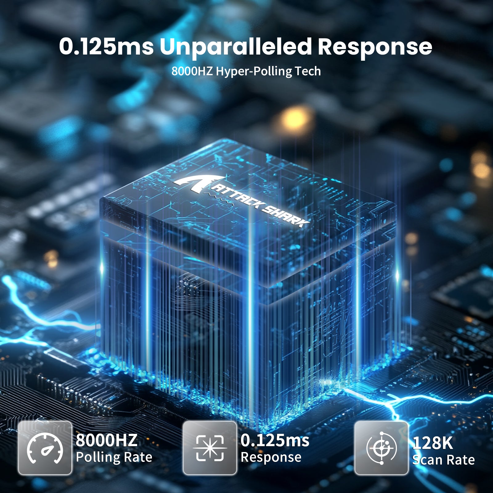 ATTACK SHARK X68 HE Keyboard - 0.125ms response time, 8000Hz polling rate, fast gaming keyboard