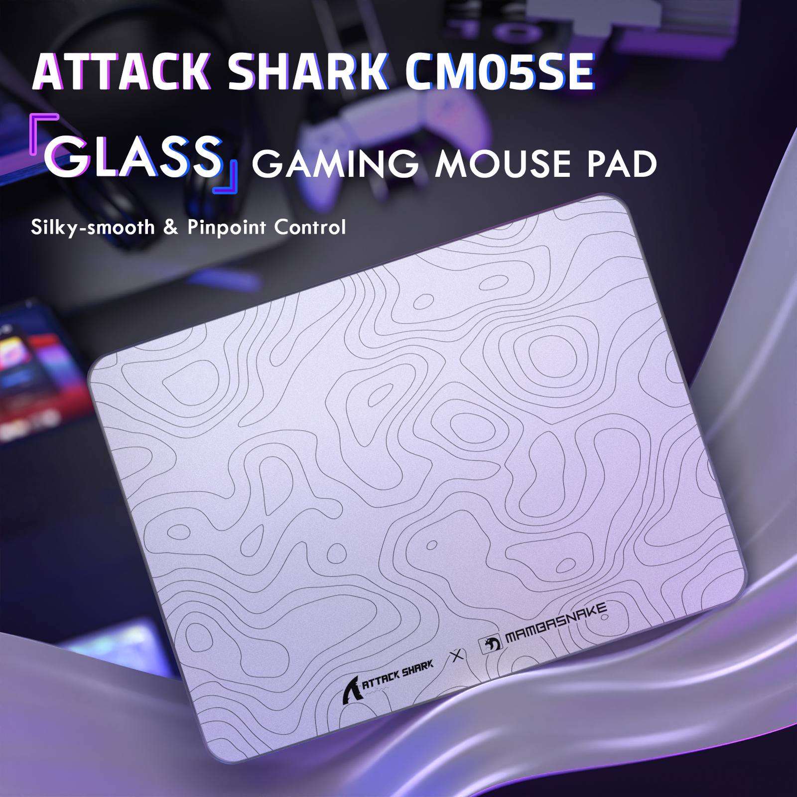ATTACK SHARK CM05 Tempered Glass Gaming Mouse Pad