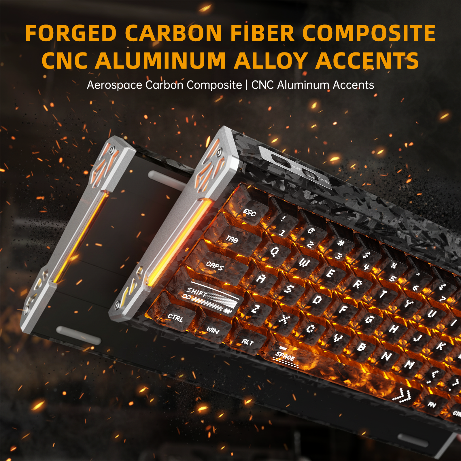 ATTACK SHARK R68 HE Carbon Fiber Rapid Trigger Keyboard Magnetic Switch