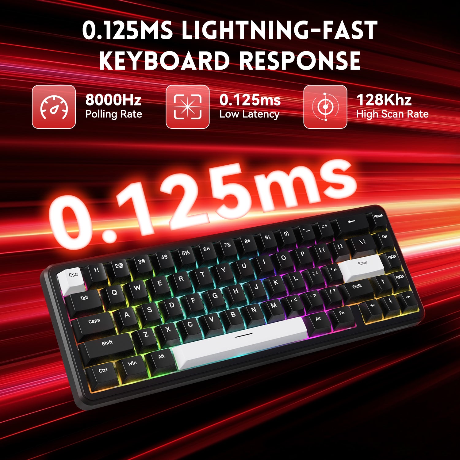 ATTACK SHARK X65 HE keyboard 0.125ms latency