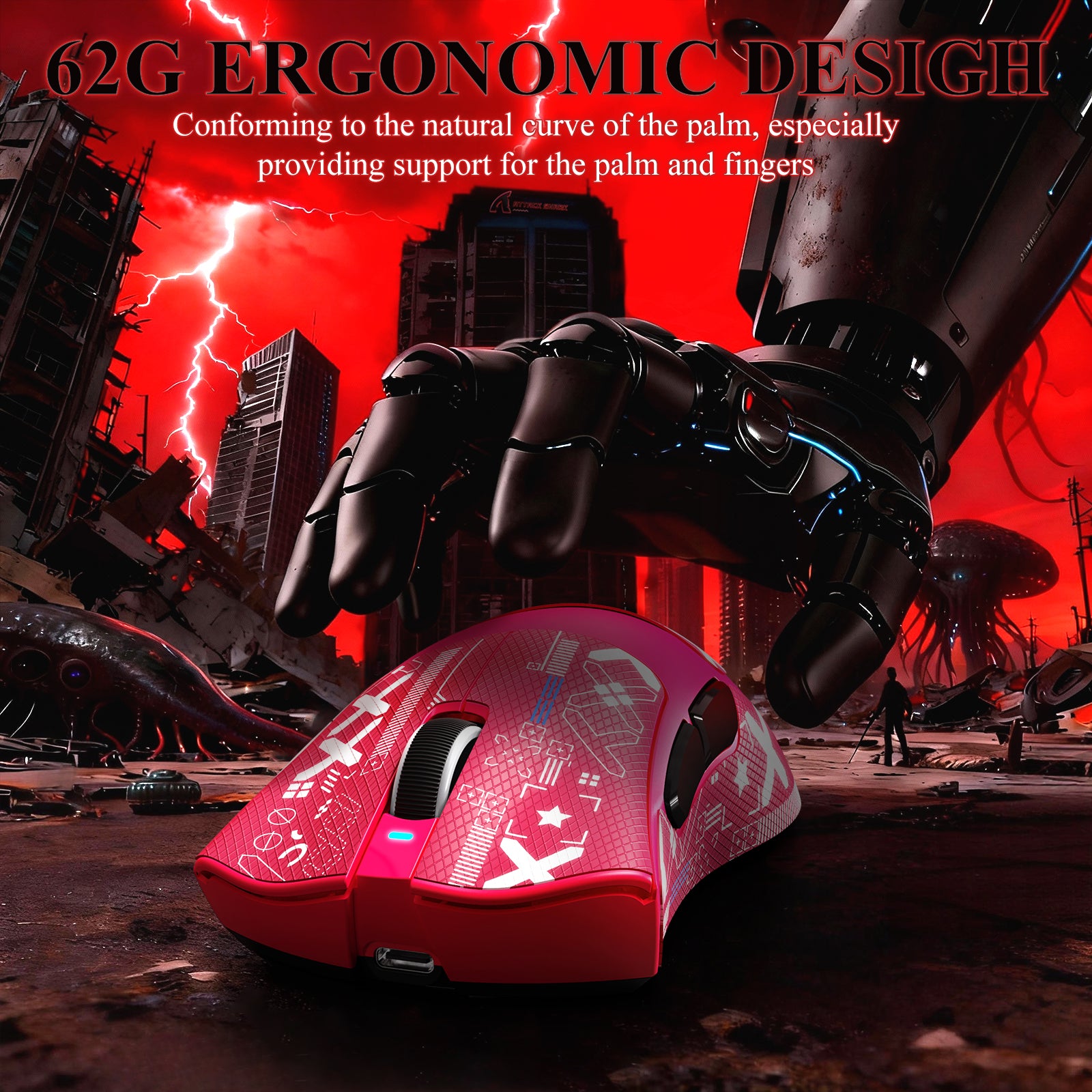 ATTACK SHARK V3PRO Ultra-Light Tri-Mode Gaming Mouse with Charging Dock