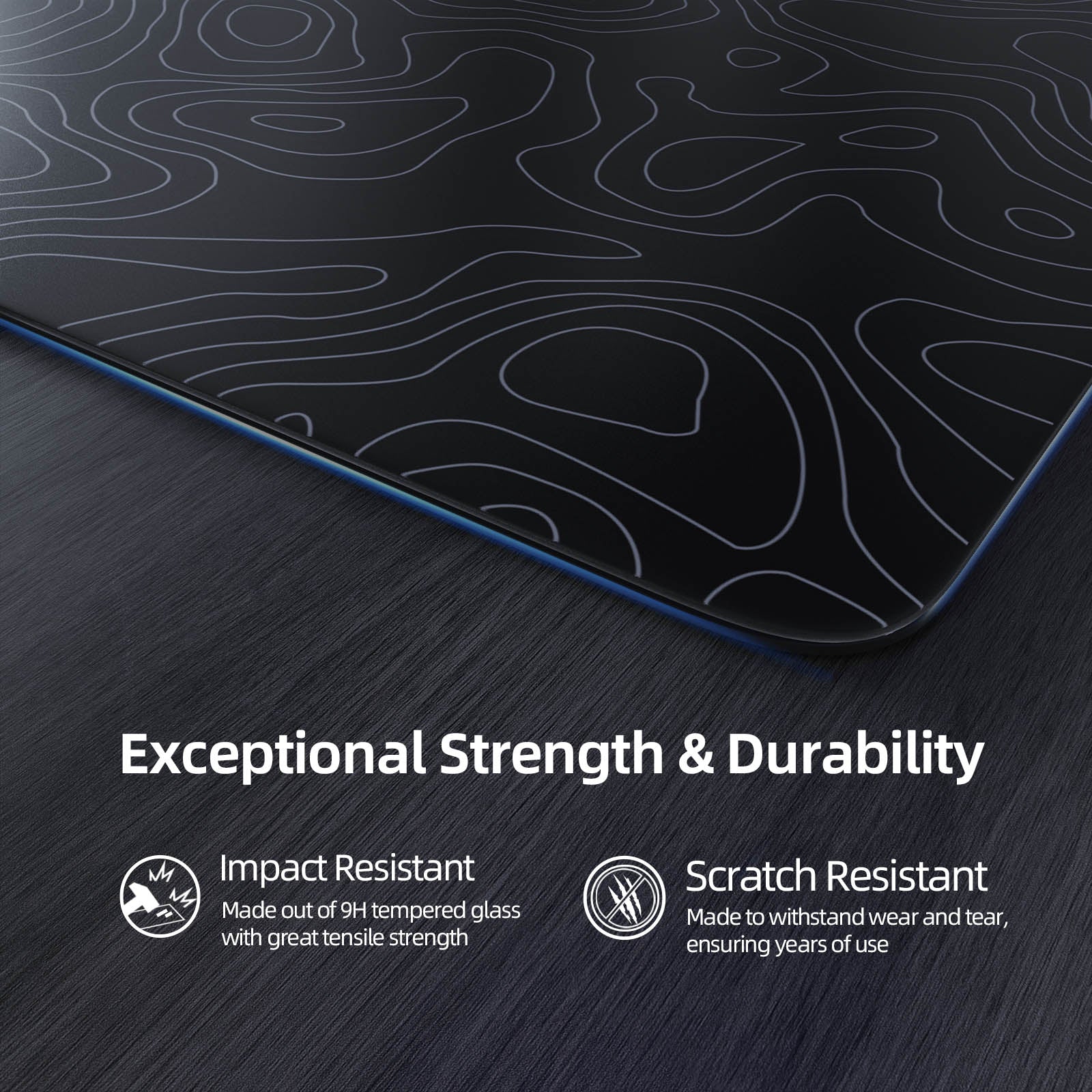 ATTACK SHARK CM05 Tempered Glass Mouse Pad - Durable Gaming Surface