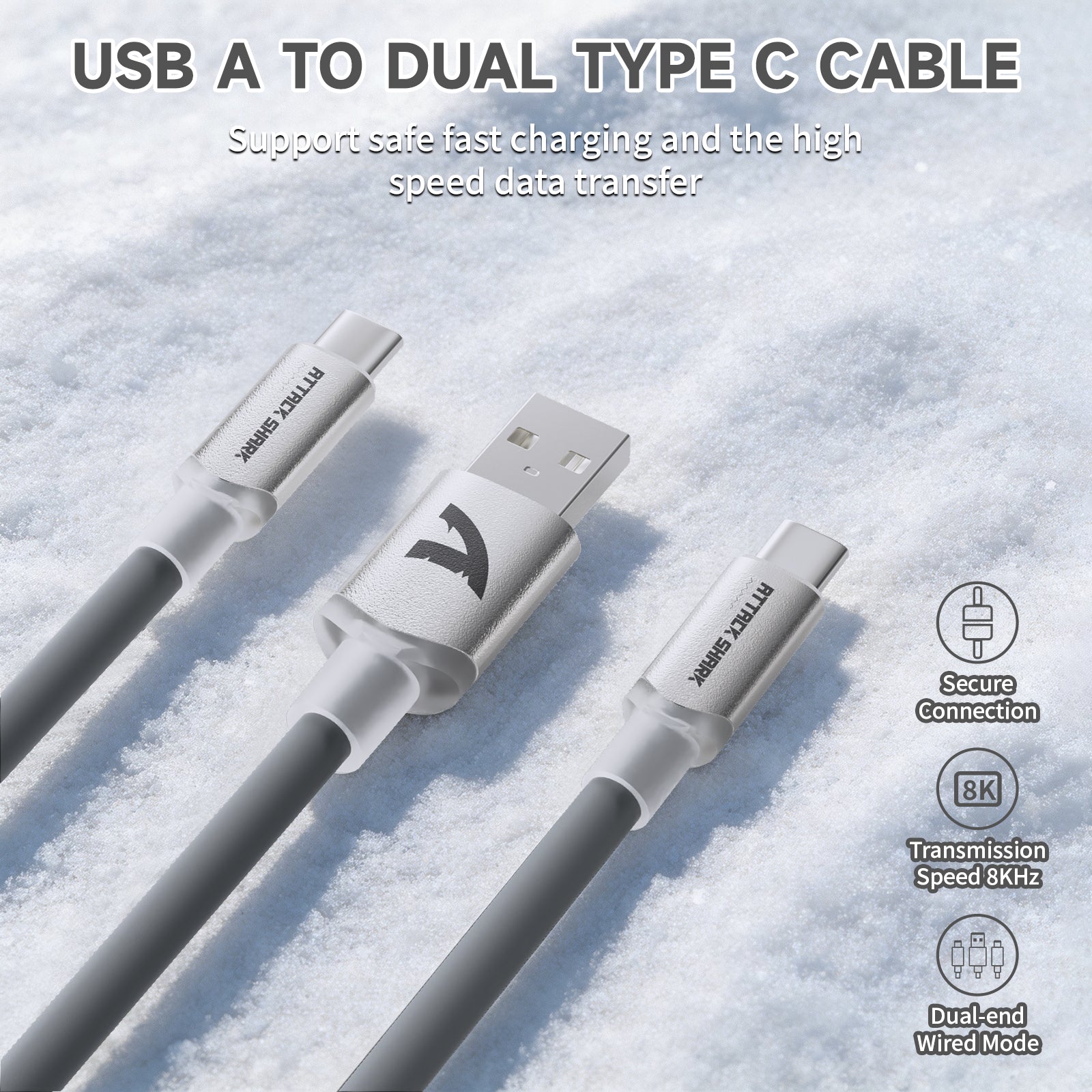 ATTACK SHARK C08 2-in-1 Custom Aviation Cable for 8kHz Magnetic Keyboards