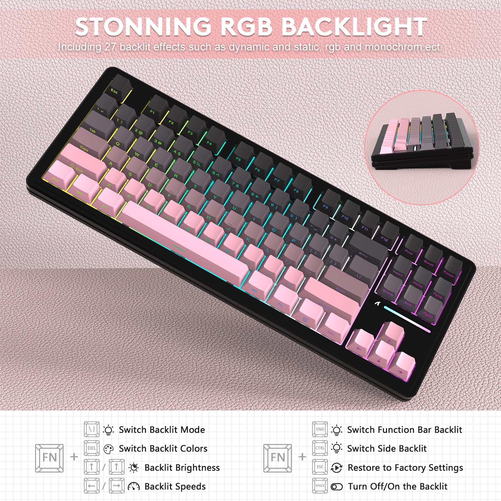 ATTACK SHARK M87PRO Wireless Mechanical Keyboard with RGB Backlight