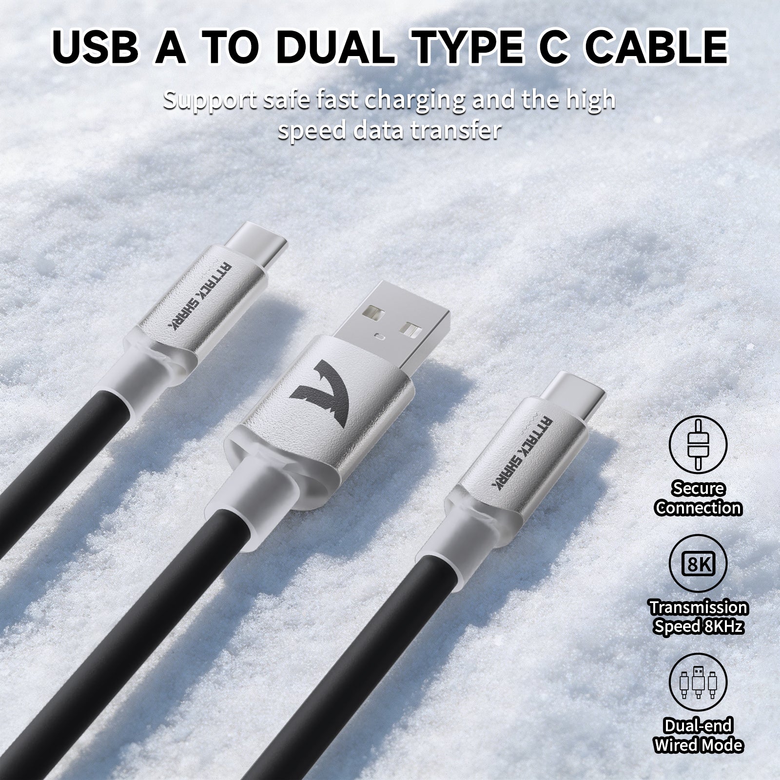 ATTACK SHARK C08 2-in-1 Custom Aviation Cable for 8kHz Magnetic Keyboards