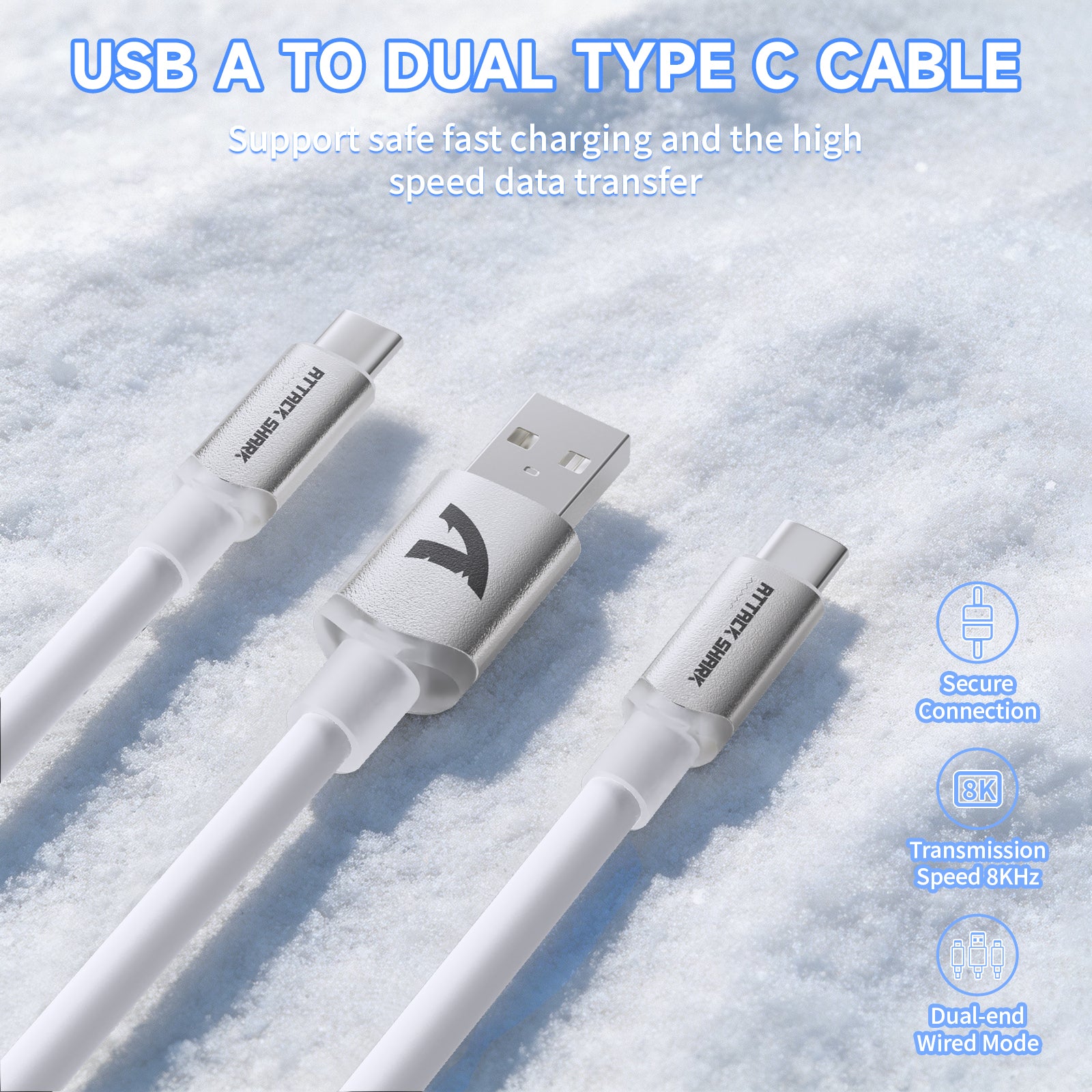 ATTACK SHARK C08 2-in-1 Custom Aviation Cable for 8kHz Magnetic Keyboards