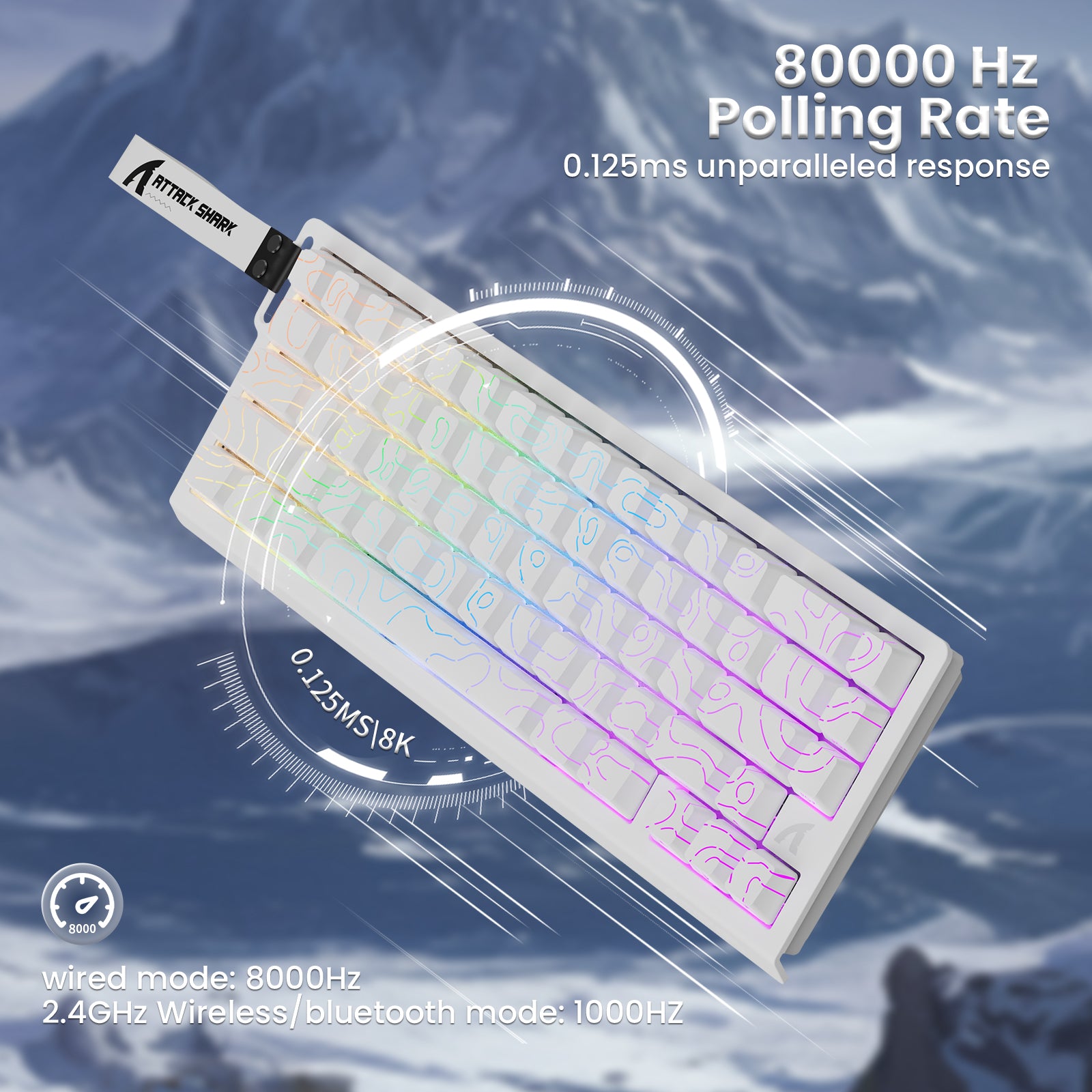 ATTACK SHARK X68PRO HE Wireless Rapid Trigger Keyboard With Coiled Cable