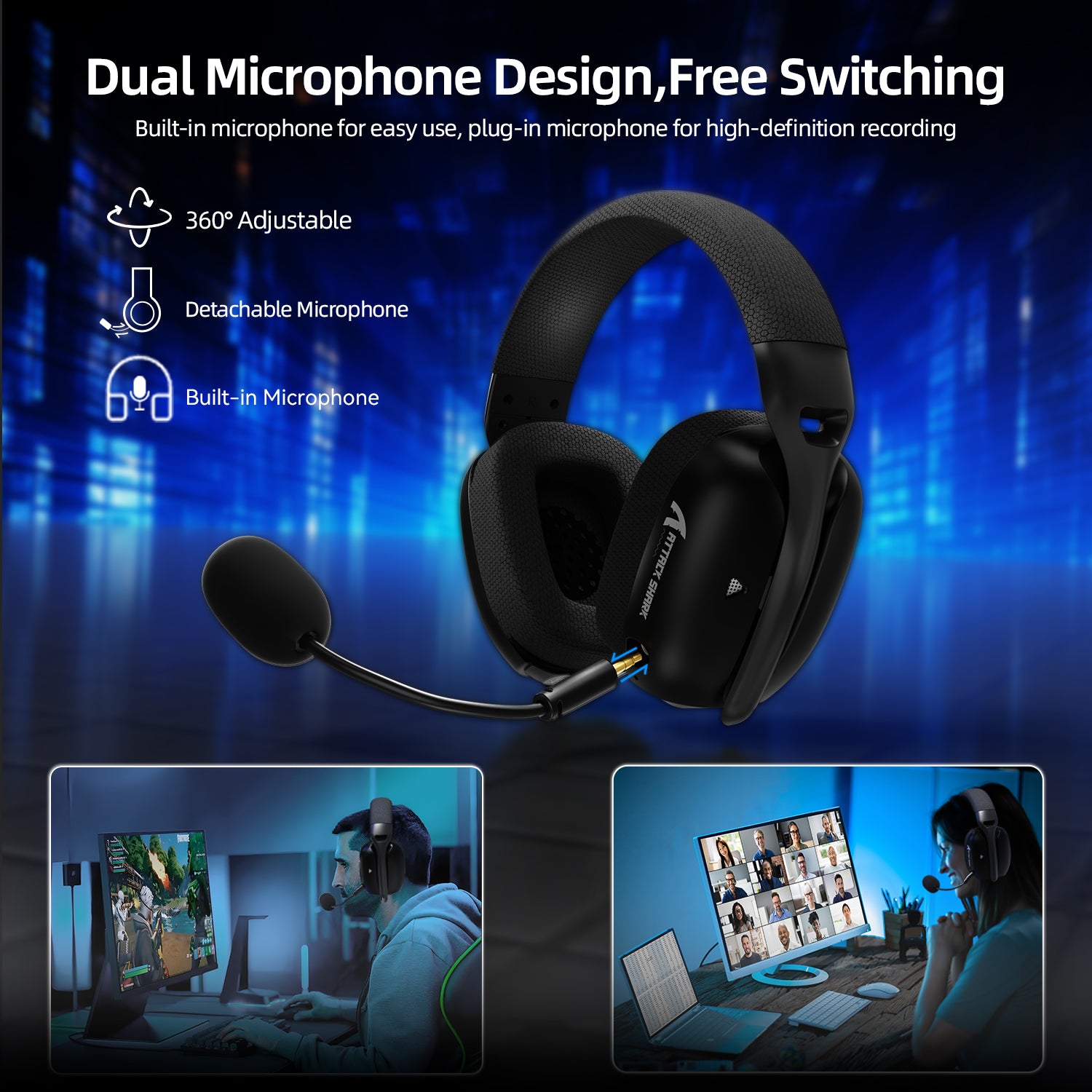 ATTACK SHARK L80PRO headset with Dual Microphone Design