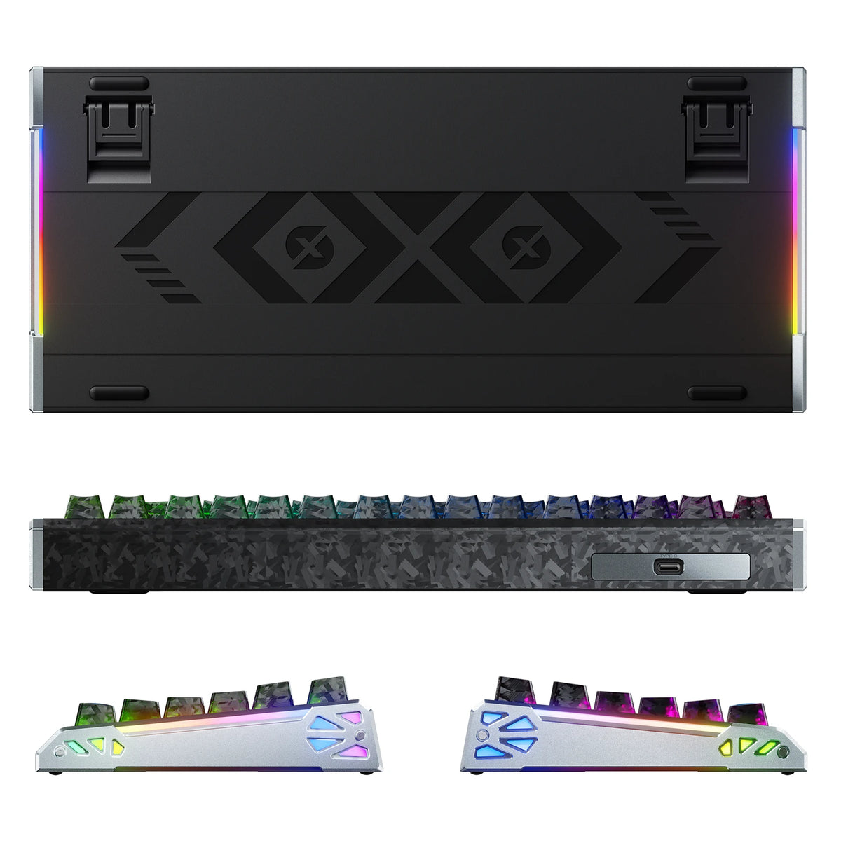 ATTACK SHARK R86 HE Carbon Fiber Wired Rapid Trigger Magnetic Switch Gaming Keyboard with C01 ULTRA RGB Coiled Cable
