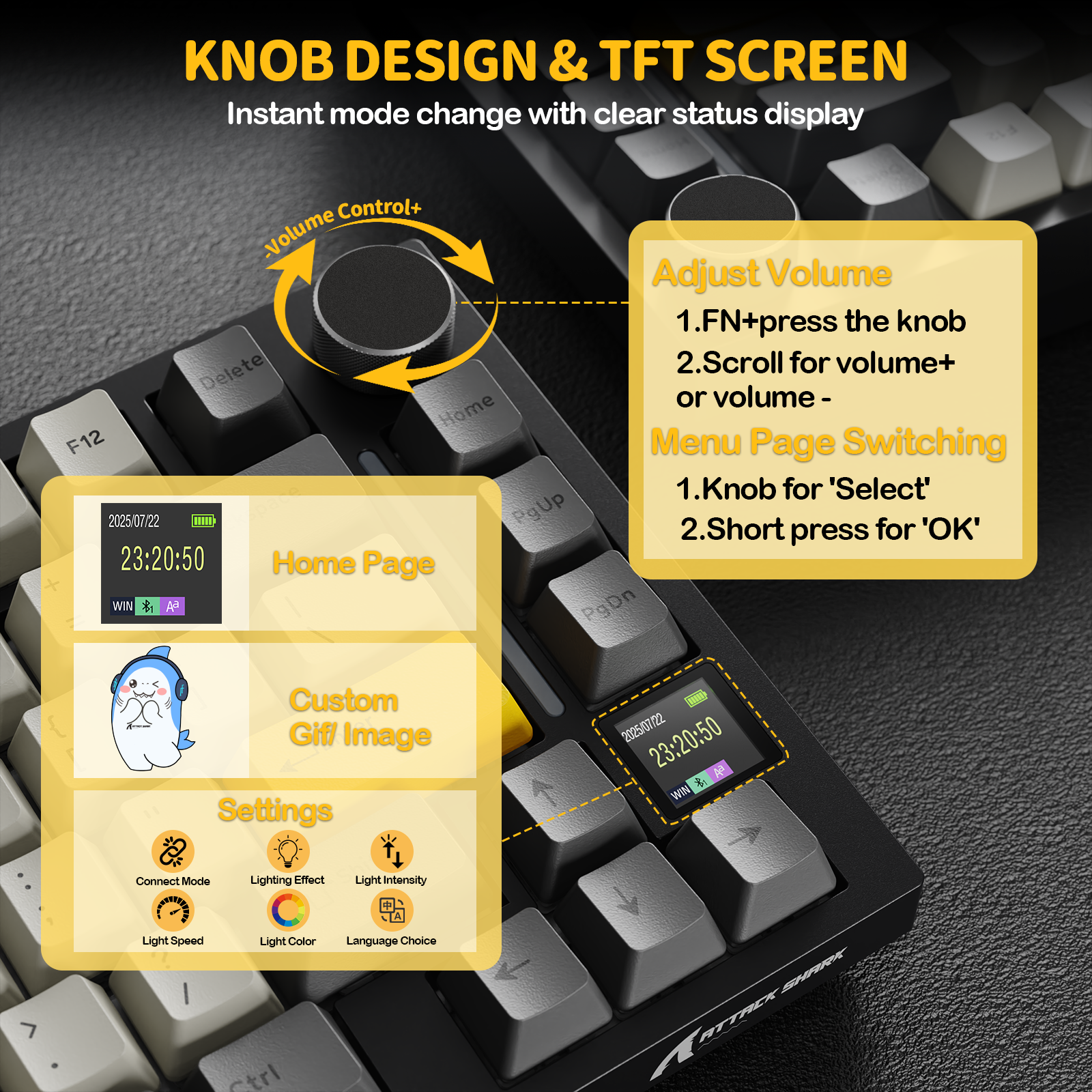 ATTACK SHARK X820Ultra Tri-mode Gasket Mechanical Keyboard
