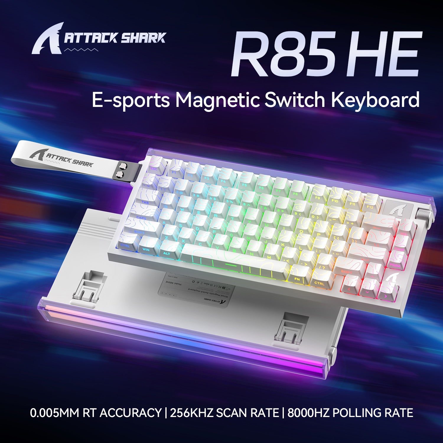 ATTACK SHARK R85 HE Rapid Trigger Keyboard Magnetic Switch with Custom Lightbox
