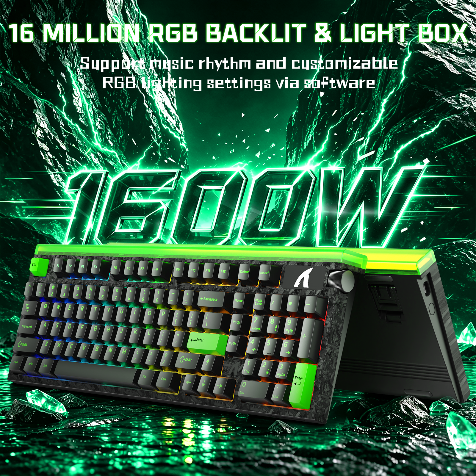 ATTACK SHARK R98 HE Carbon Fiber Wired Rapid Trigger Magnetic Switch Keyboard With C01 Ultra RGB Coiled Cable