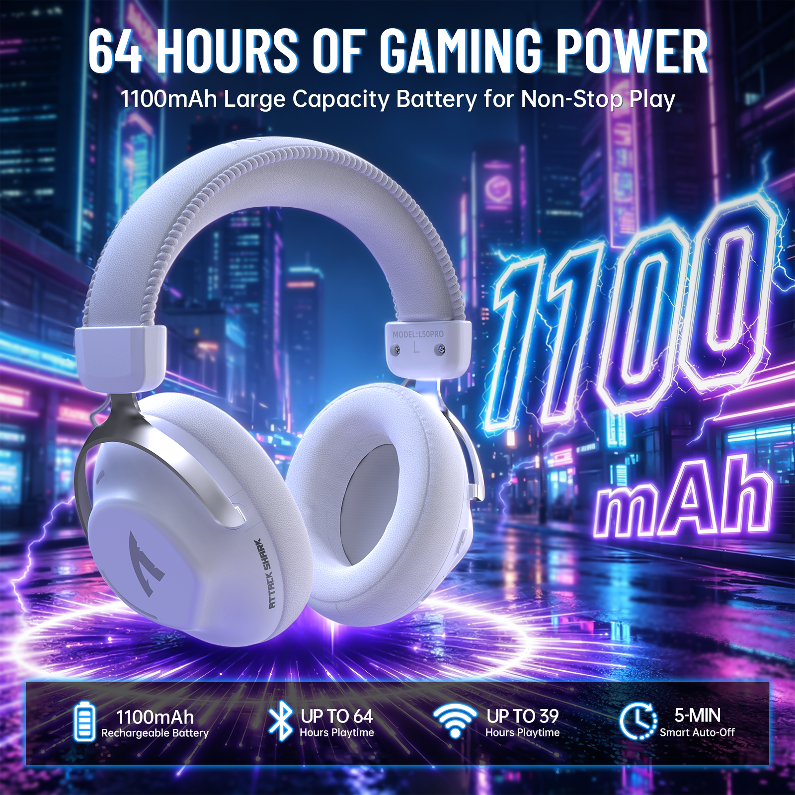 ATTACK SHARK L50 PRO Tri-Mode Wireless Gaming Headset