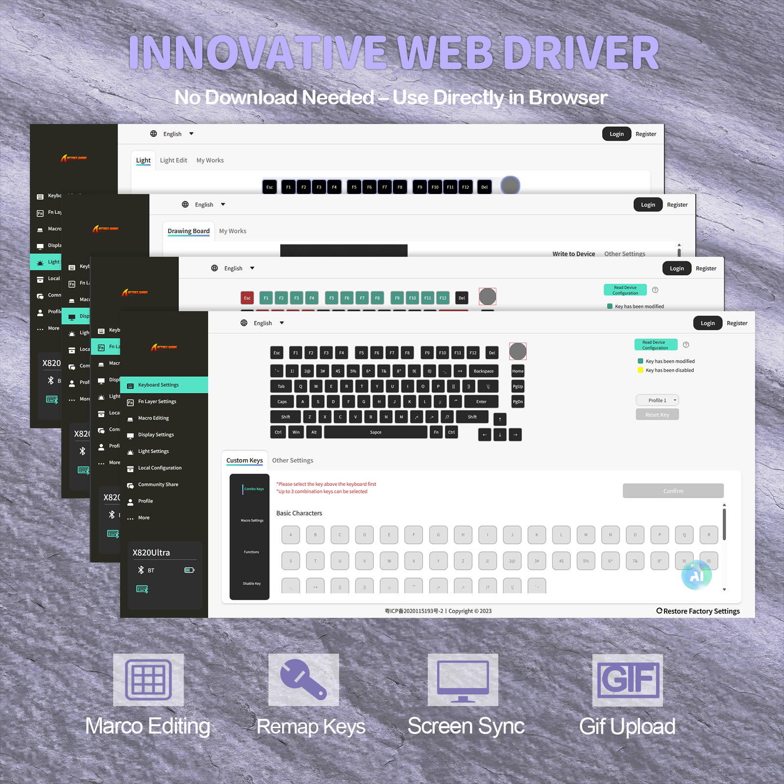 ATTACK SHARK X820Ultra Tri-mode Gasket Mechanical Keyboard