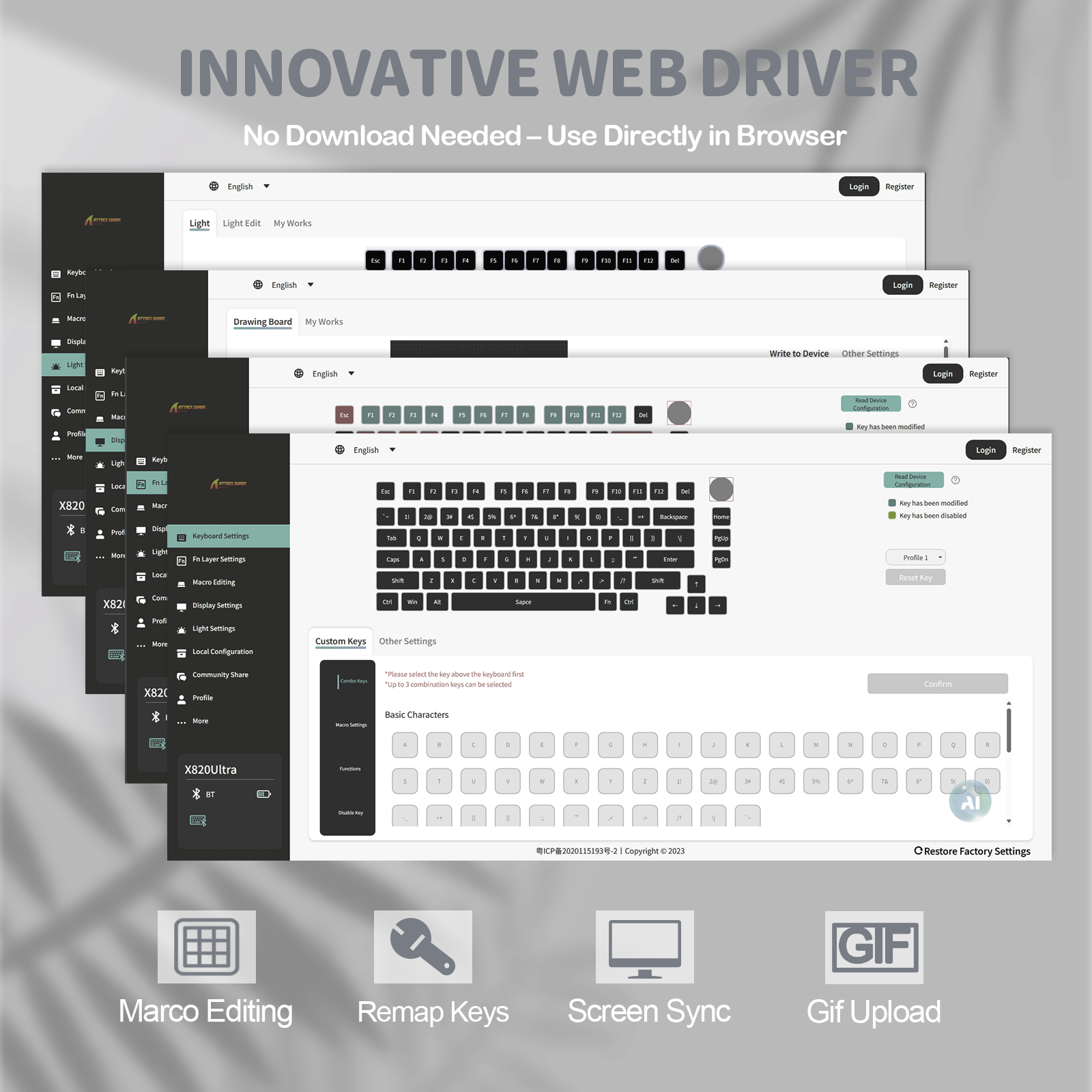 ATTACK SHARK X820Ultra Tri-mode Gasket Mechanical Keyboard