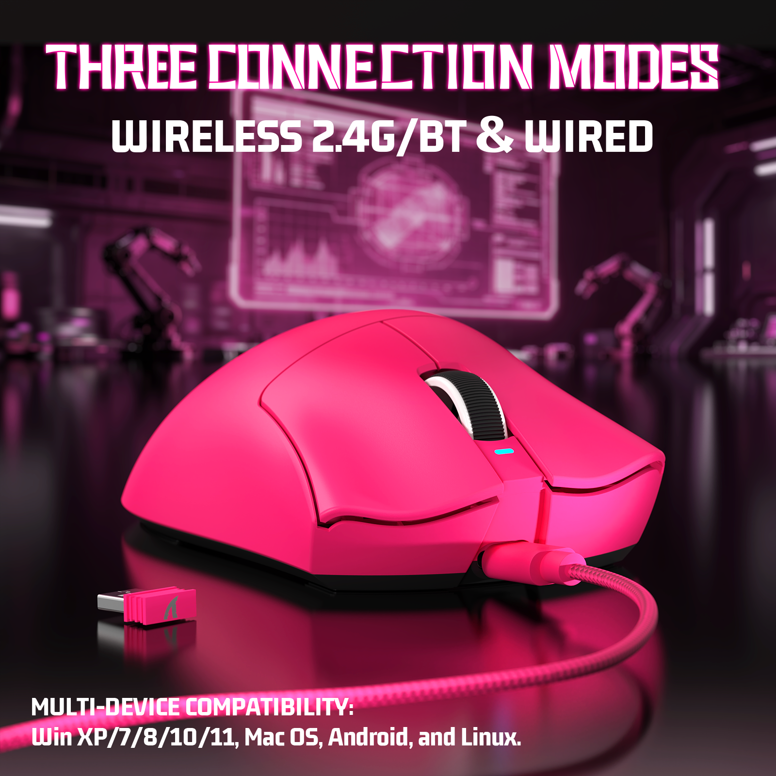 ATTACK SHARK V3 Ultra-Light Tri-Mode Gaming Mouse