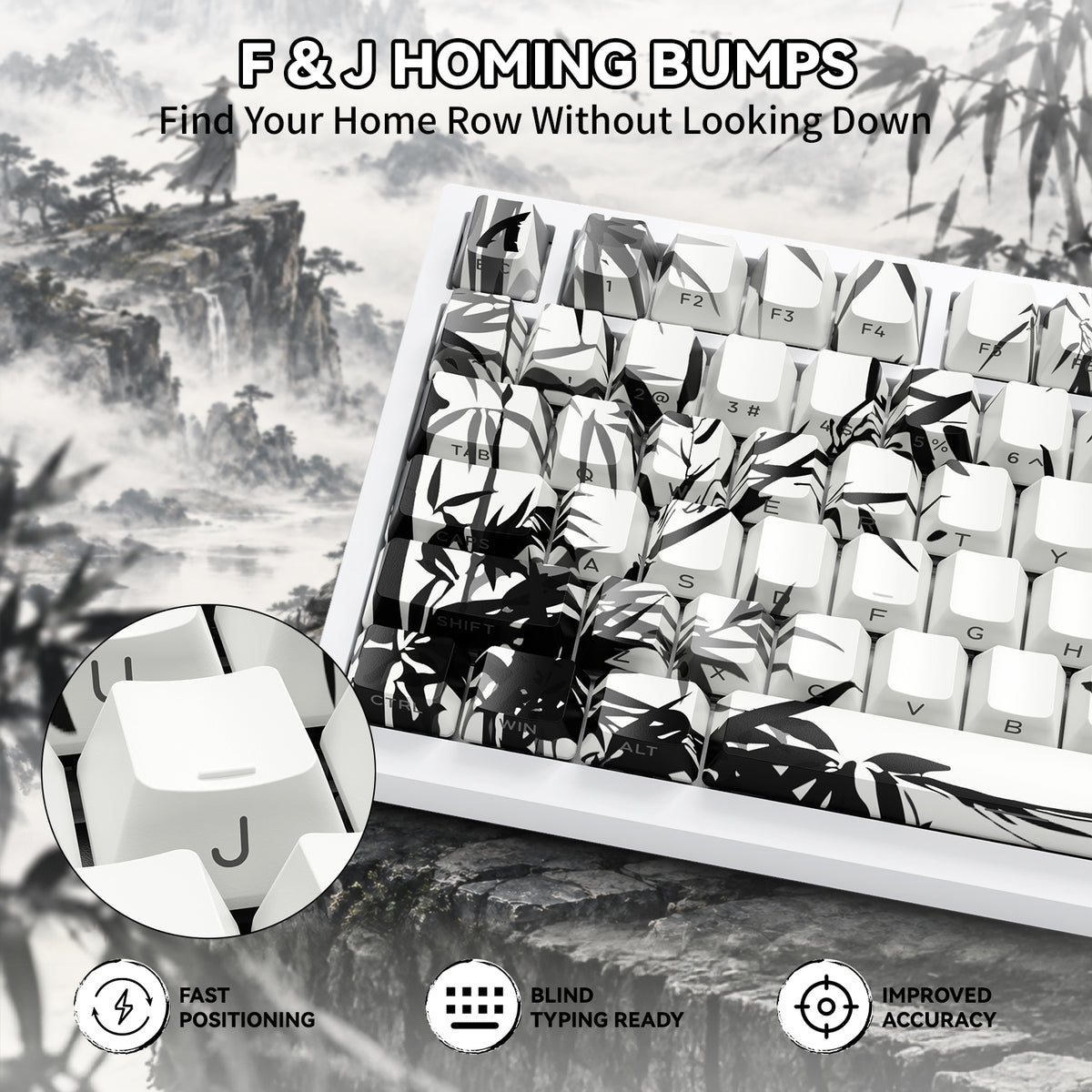 ATTACK SHARK SK02 129 Keys PBT Side-Printed Keycaps, ANSI/ISO, Knight-Errant