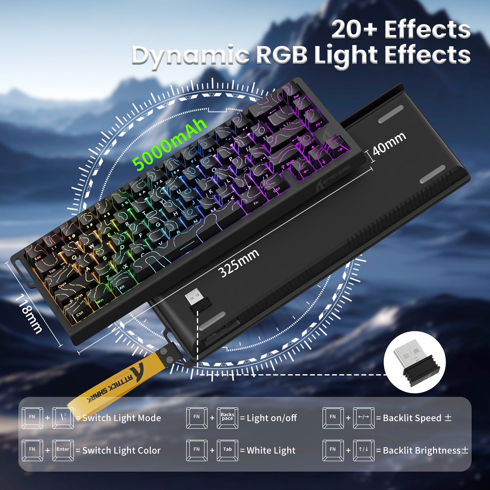 ATTACK SHARK X68PRO HE Wireless Rapid Trigger Keyboard With Coiled Cable