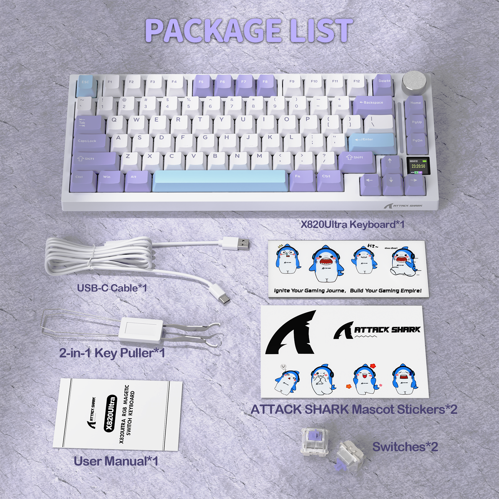 ATTACK SHARK X820Ultra Tri-mode Gasket Mechanical Keyboard