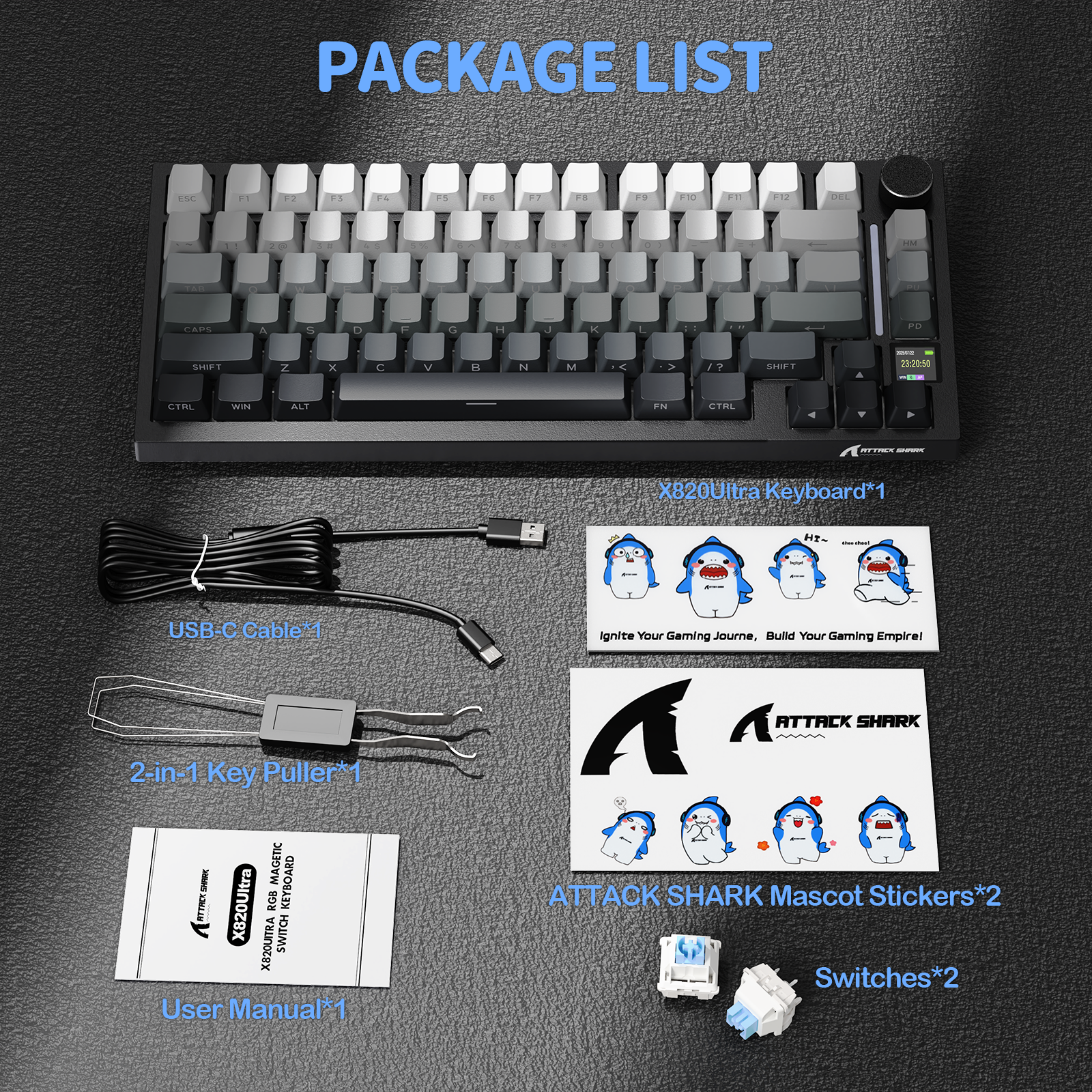 ATTACK SHARK X820Ultra Tri-mode Gasket Mechanical Keyboard