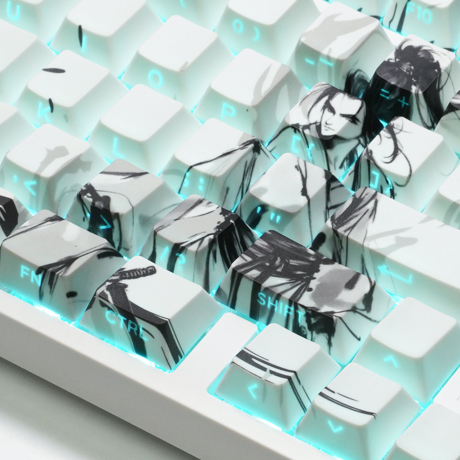 ATTACK SHARK SK02 129 Keys PBT Side-Printed Keycaps, ANSI/ISO, Knight-Errant