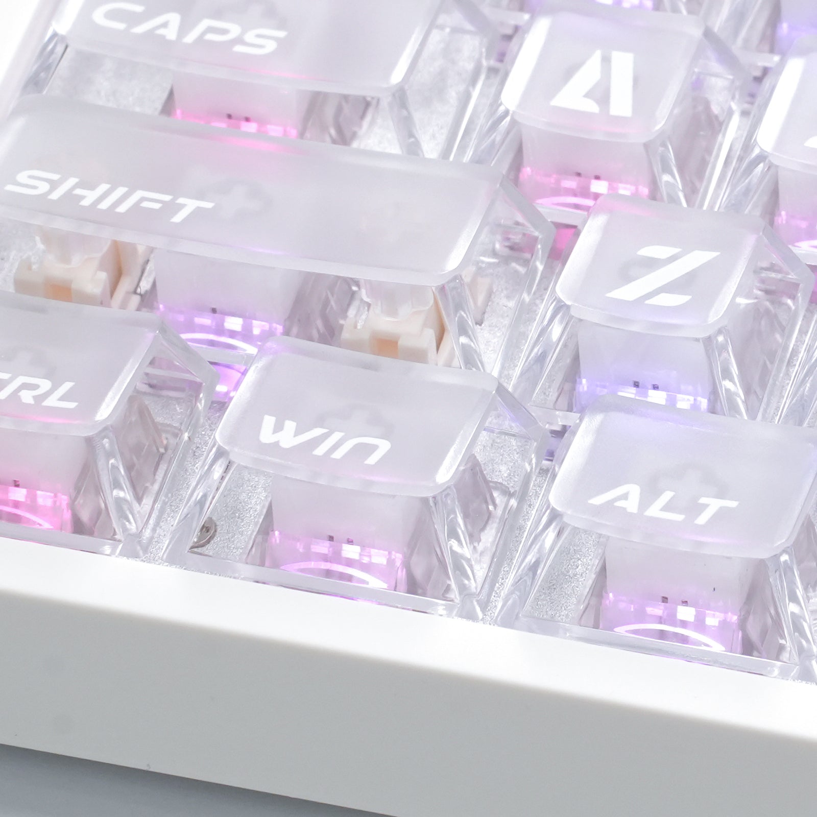 ATTACK SHARK SK07 131 Keys Prism Shine-Through Keycaps, ANSI, White