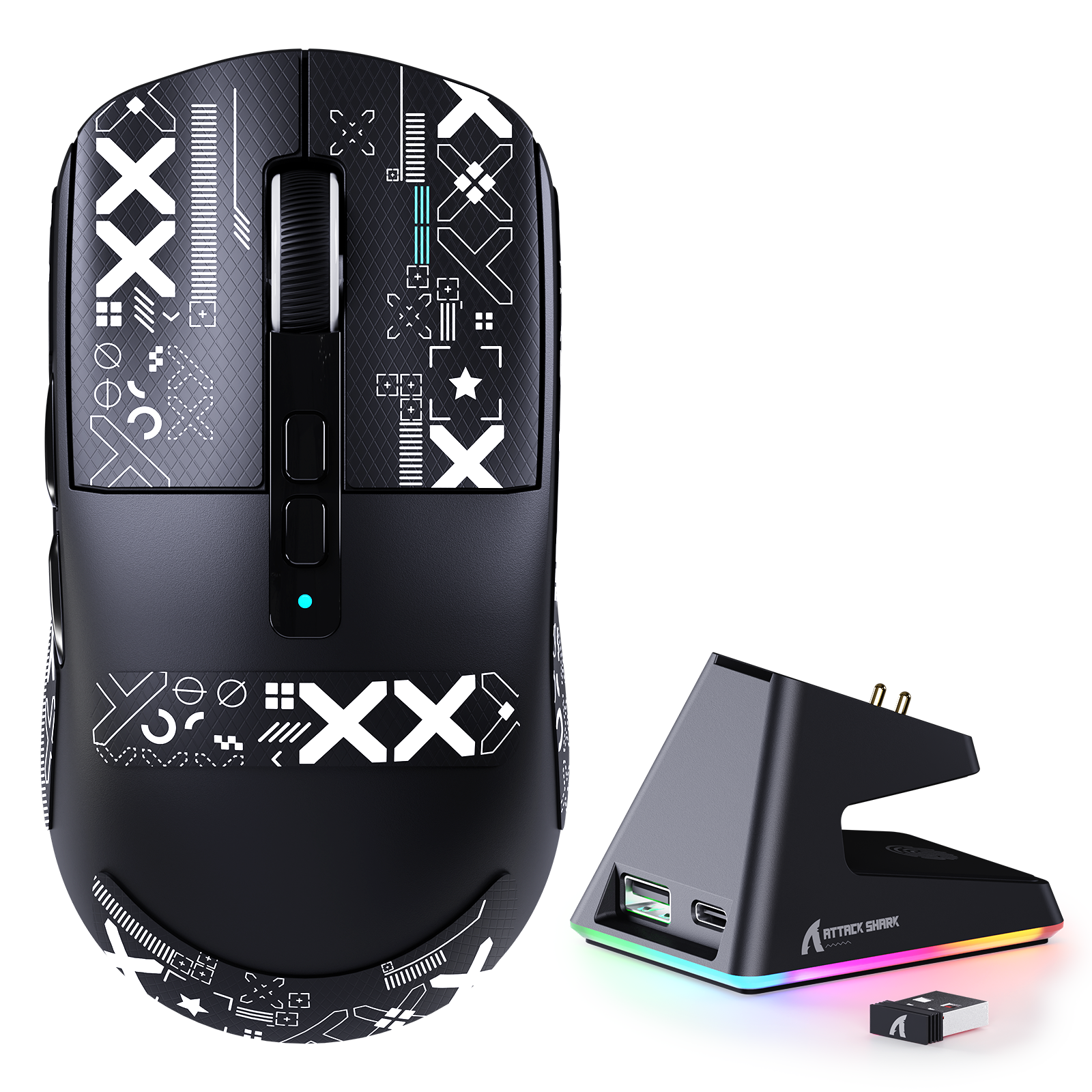 ATTACK SHARK X6 Three Modes Gaming Mouse With Charging Dock