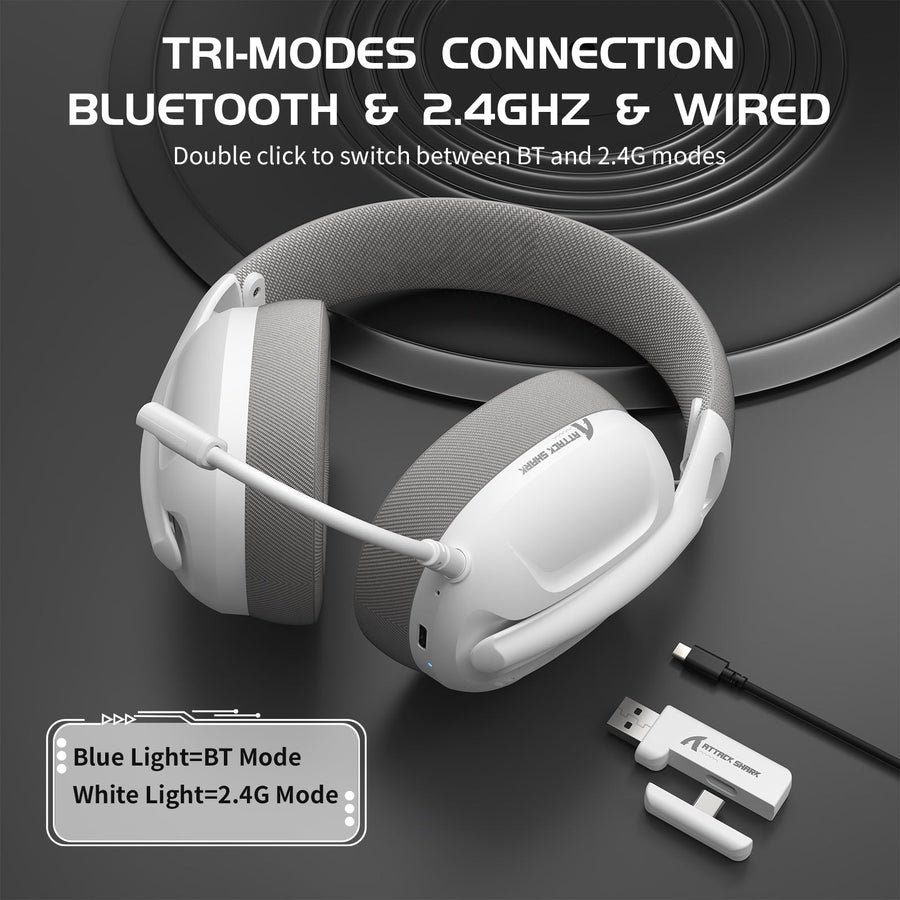 The headset and USB receiver illustrate the wireless connection options discussed in this guide.