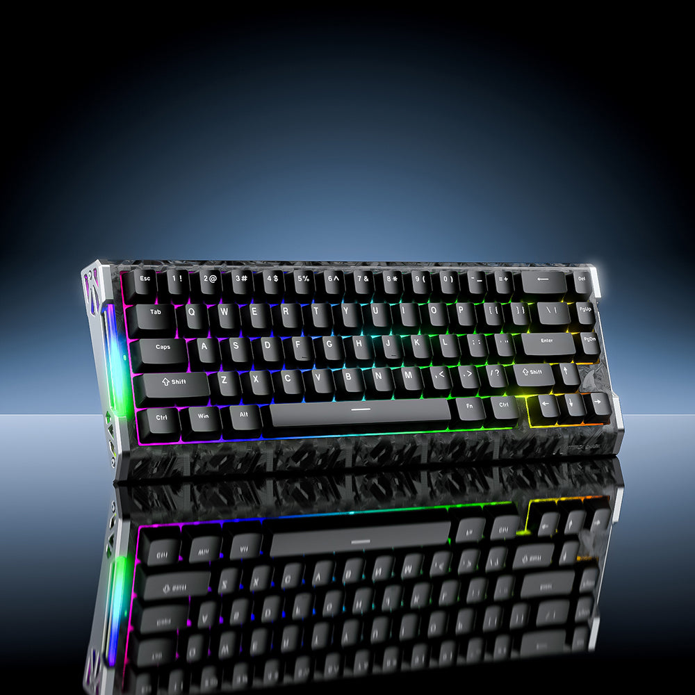 ATTACK SHARK R68 HE Carbon Fiber Wired Rapid Trigger Magnetic Switch Keyboard With C01 Ultra RGB Coiled Cable