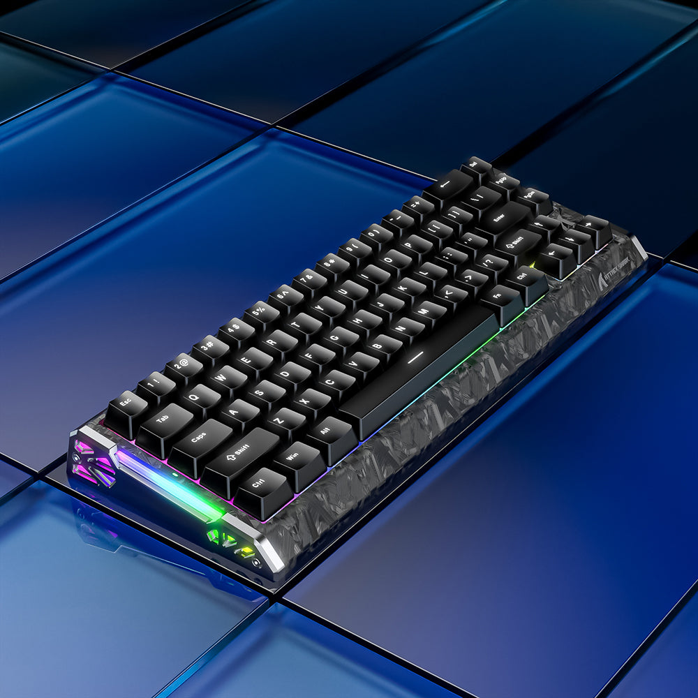 ATTACK SHARK R68 HE Carbon Fiber Wired Rapid Trigger Magnetic Switch Keyboard With C01 Ultra RGB Coiled Cable
