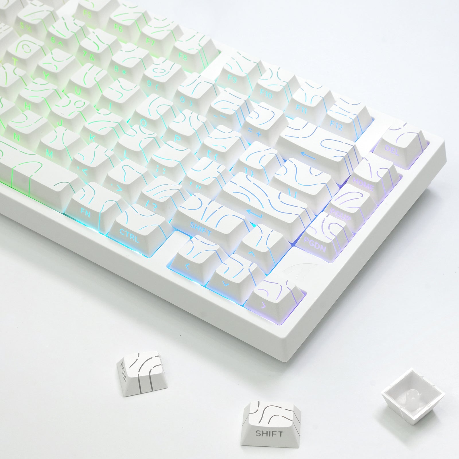 ATTACK SHARK SK06 135 Keys Shine-Through Keycaps, ANSI/ISO