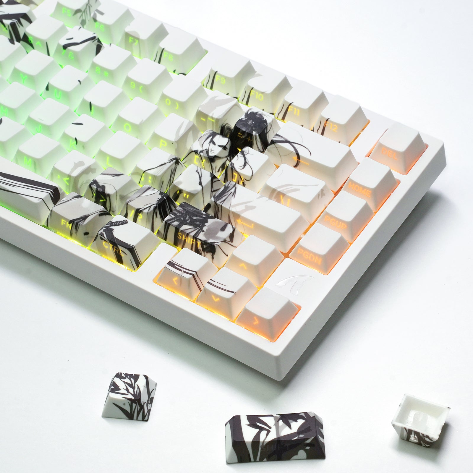 ATTACK SHARK SK02 129 Keys PBT Side-Printed Keycaps, ANSI/ISO, Knight-Errant