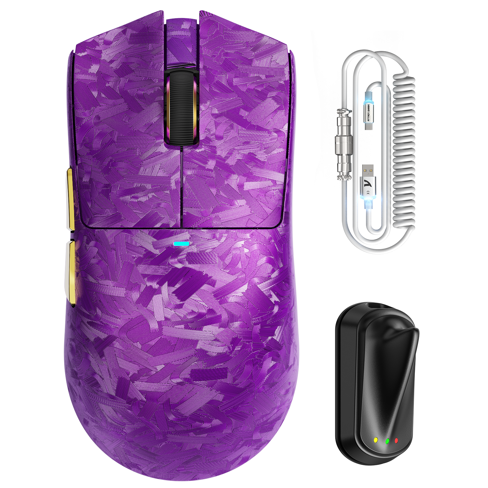 ATTACK SHARK X11 ULTRA Carbon Fiber Wireless Gaming Mouse With C06 Ultra LED Cable
