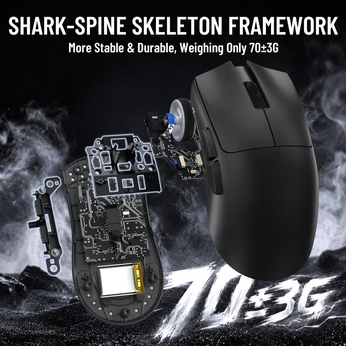 ATTACK SHARK X11 PRO V2 Wireless Gaming Mouse with TFT Display Charging Dock with C06 Coiled Cable