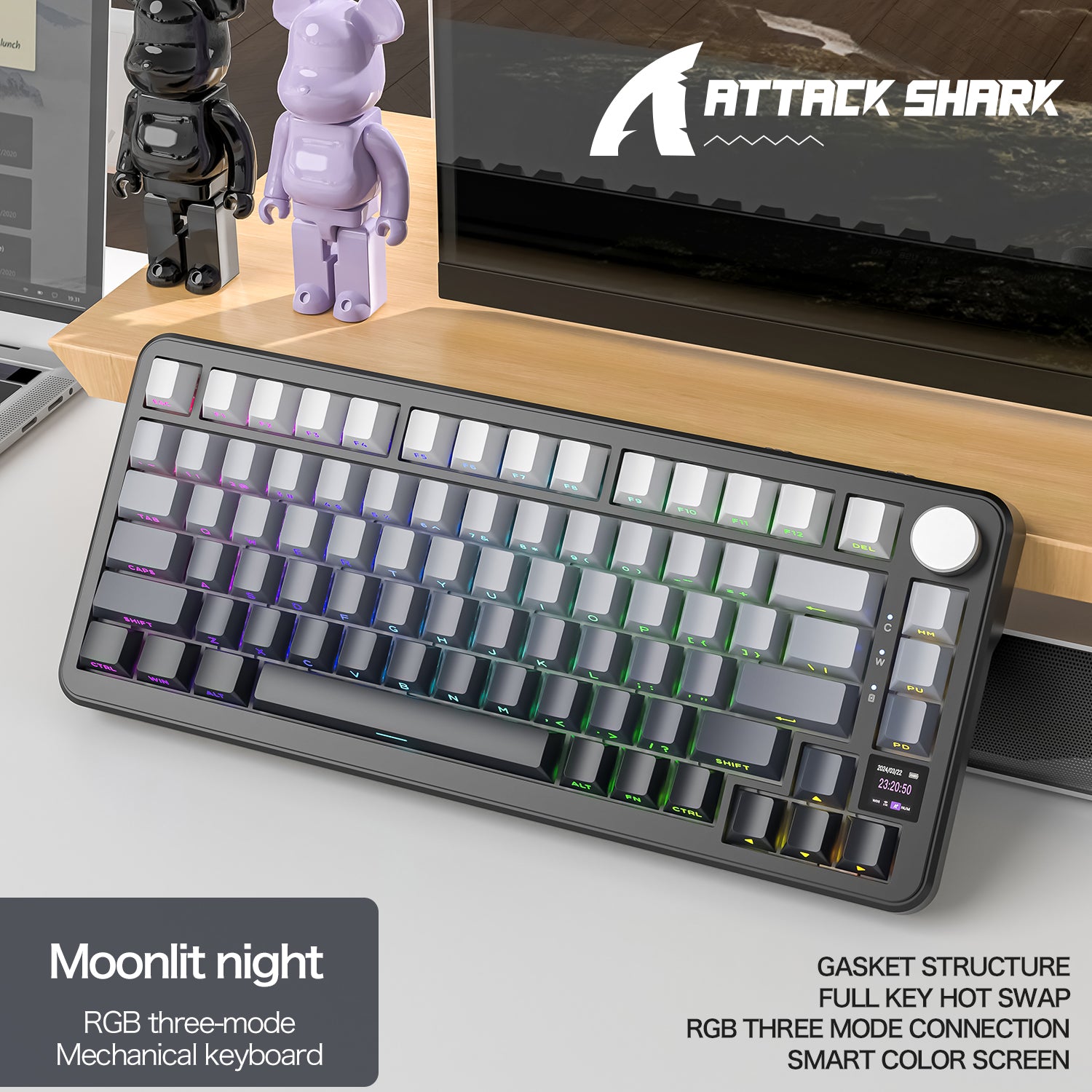 ATTACK SHARK X85PRO Tri-Mode-Dichtungstastatur