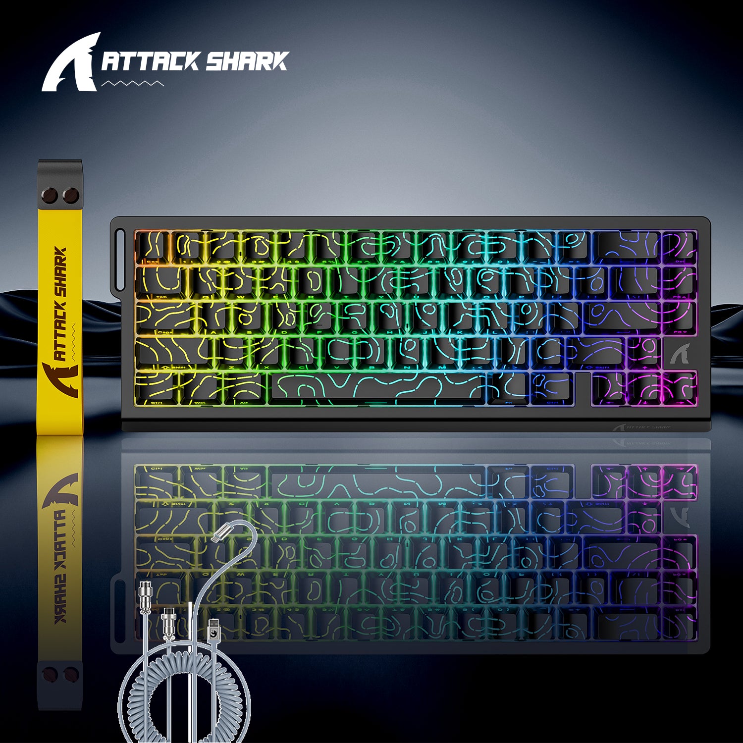 ATTACK SHARK X68PRO HE Wireless Rapid Trigger Keyboard With Coiled Cable