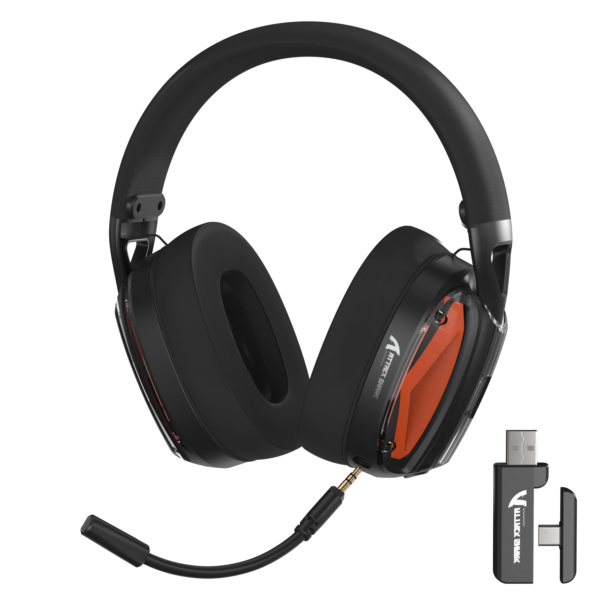 Attack Shark L60 ultra-light gaming headset with detachable mic and USB receiver