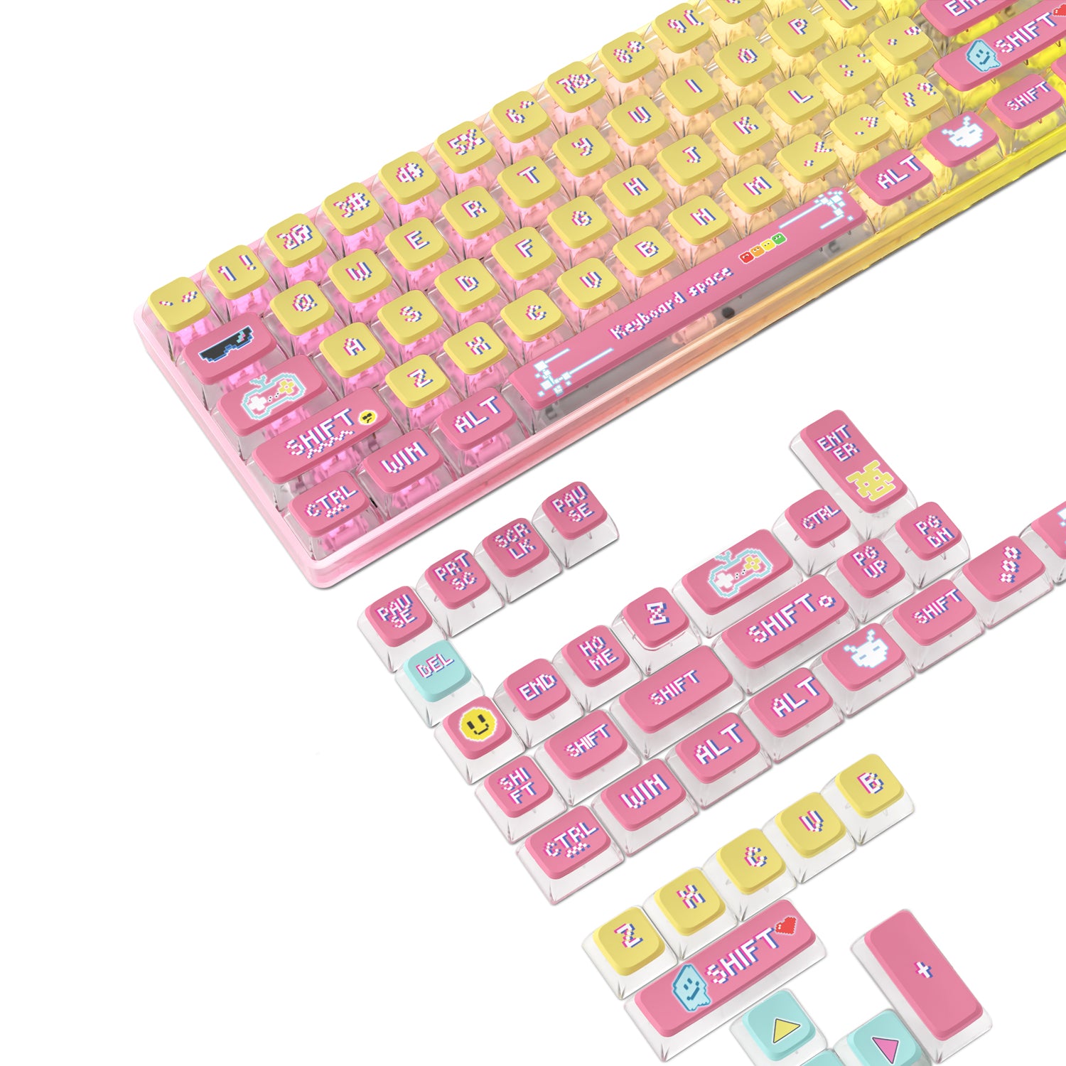 ATTACK SHARK 120 Keys PBT Dye-Sublimation Pudding Keycaps Set