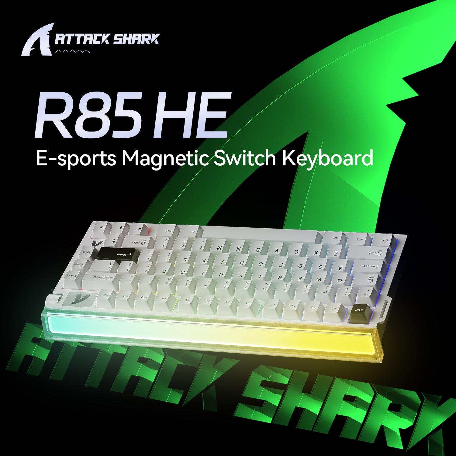 ATTACK SHARK R85 HE Rapid Trigger Keyboard Magnetic Switch with Custom Lightbox