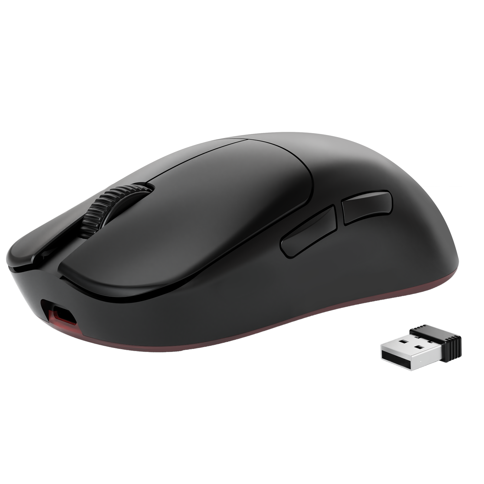 AJAZZ AJ099 black wireless gaming mouse with USB receiver and ergonomic design.