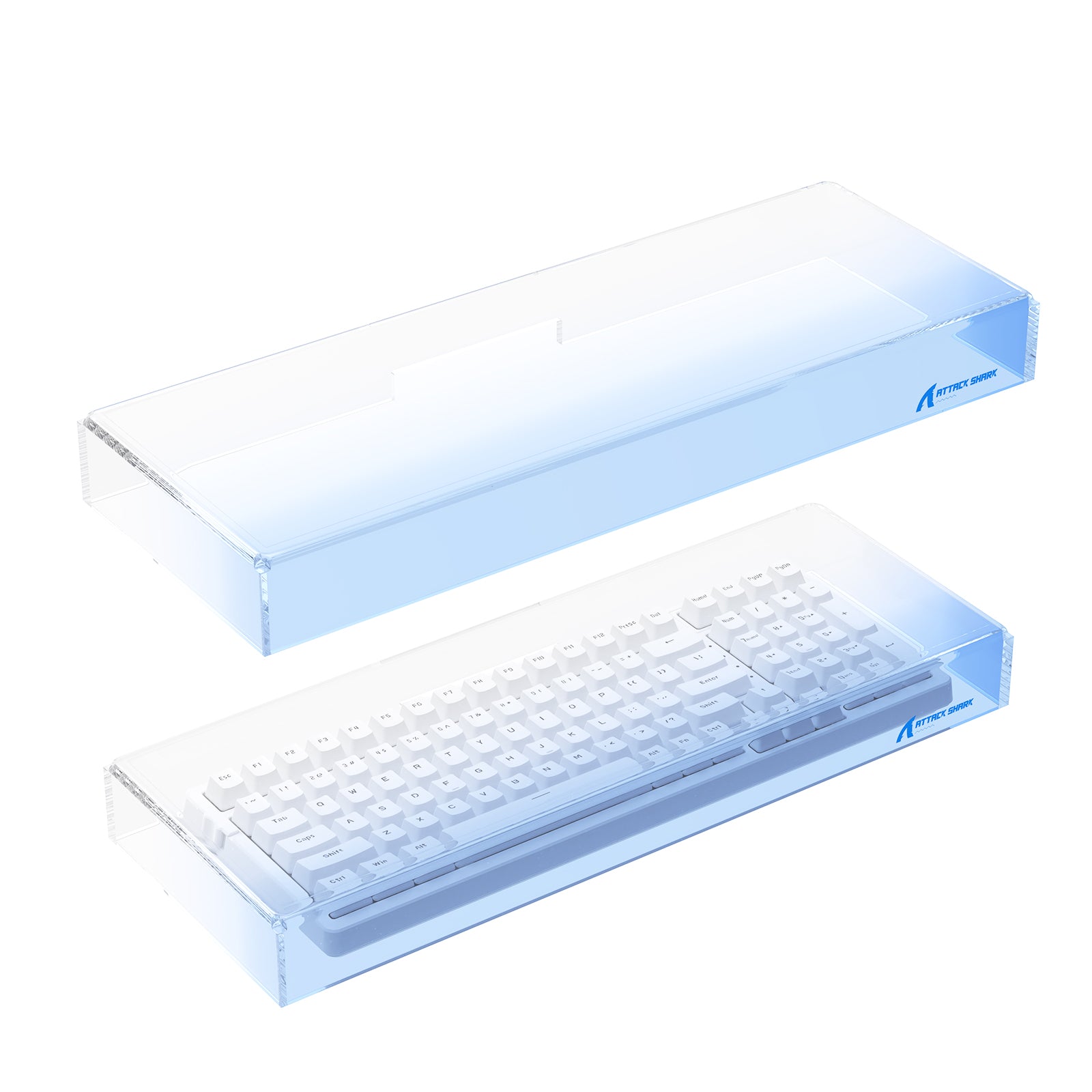 Attack Shark clear acrylic cover for 98 keys keyboard, protecting from dust and spills.