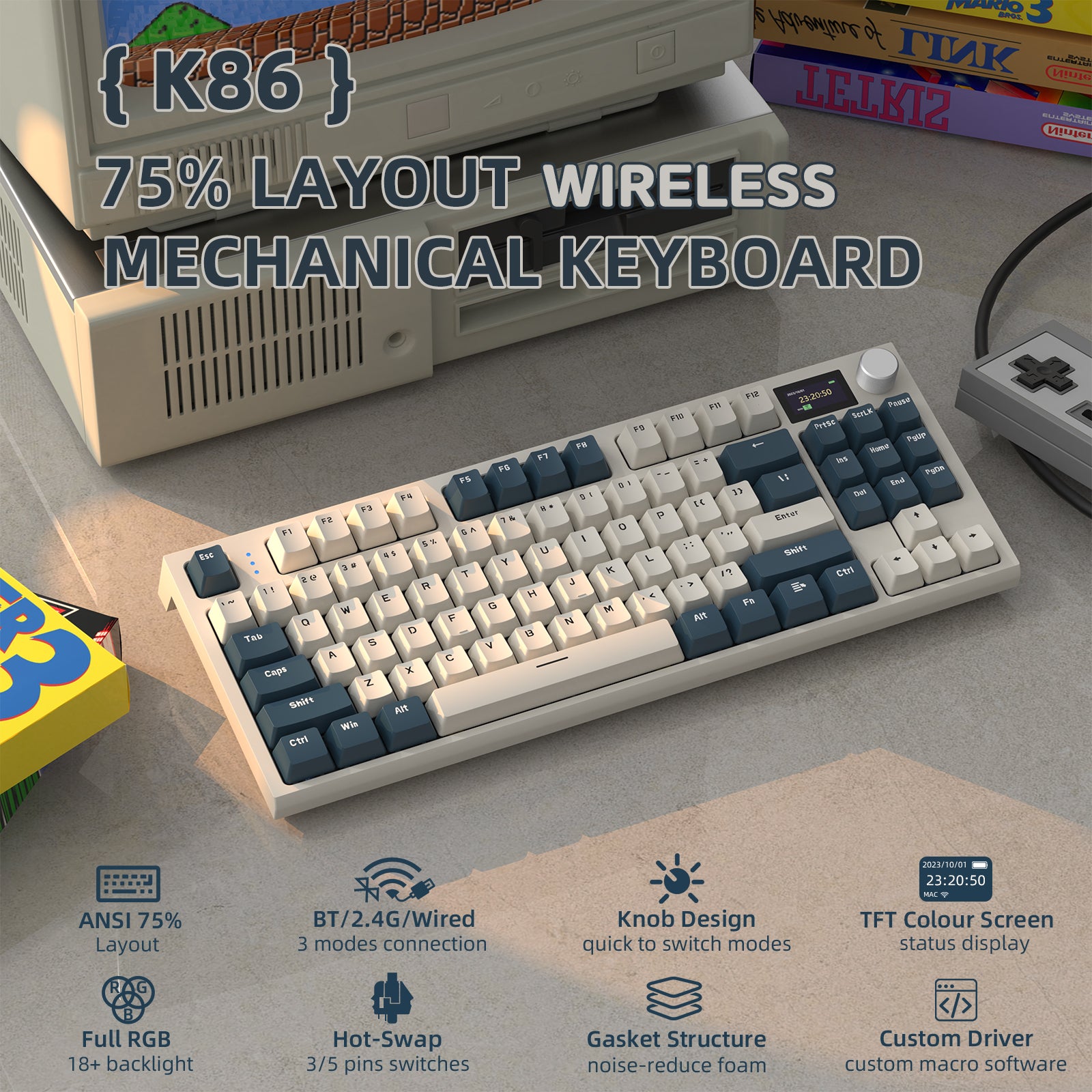 ATTACK SHARK K86 Wireless Mechanical Keyboard